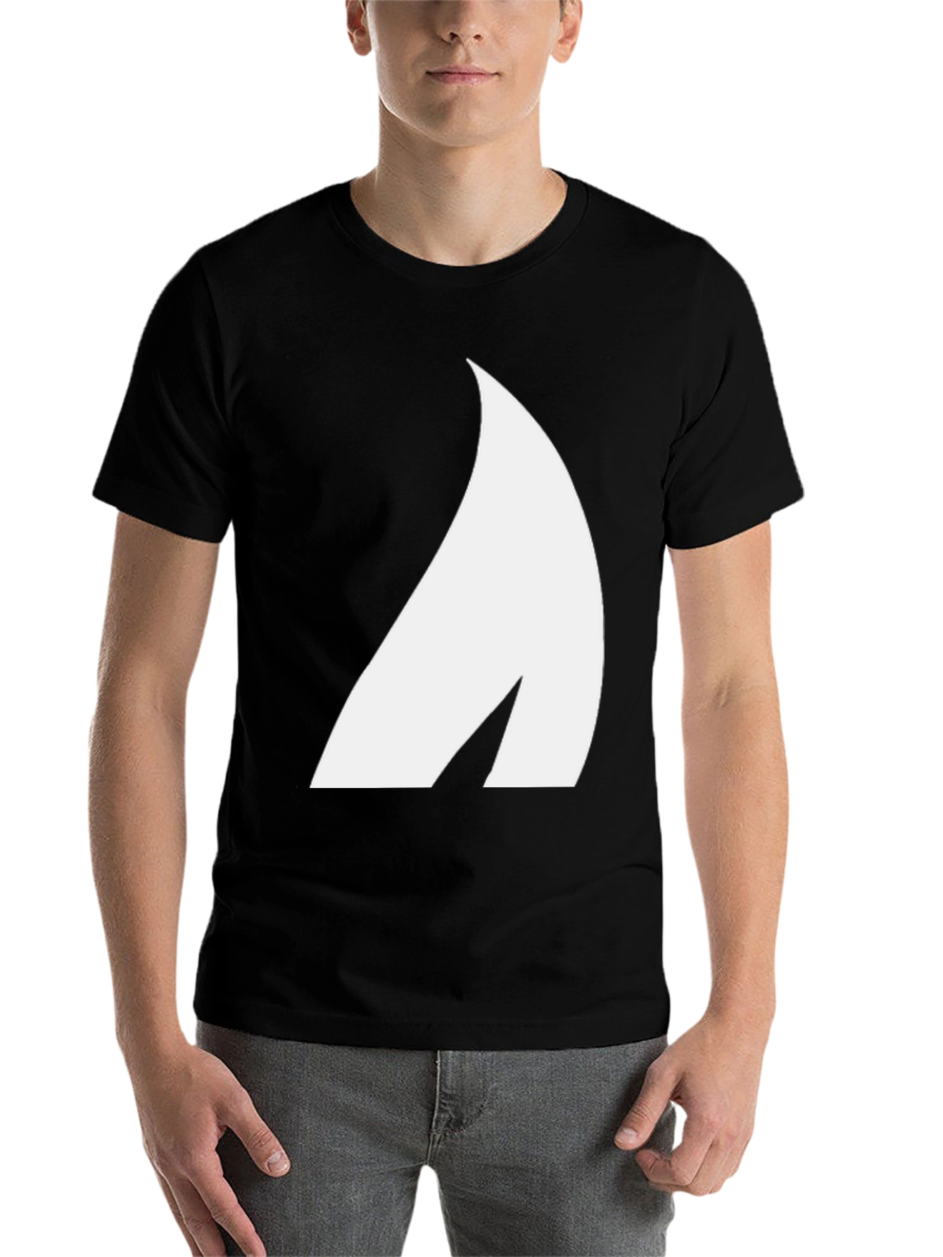 Black Modern Graphic Tee - Black Cotton Blend view 7