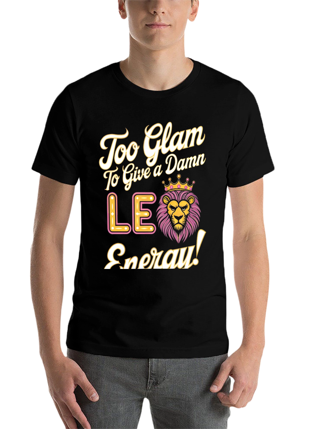 Black Too Glam Leo Energy Black T-Shirt view 7