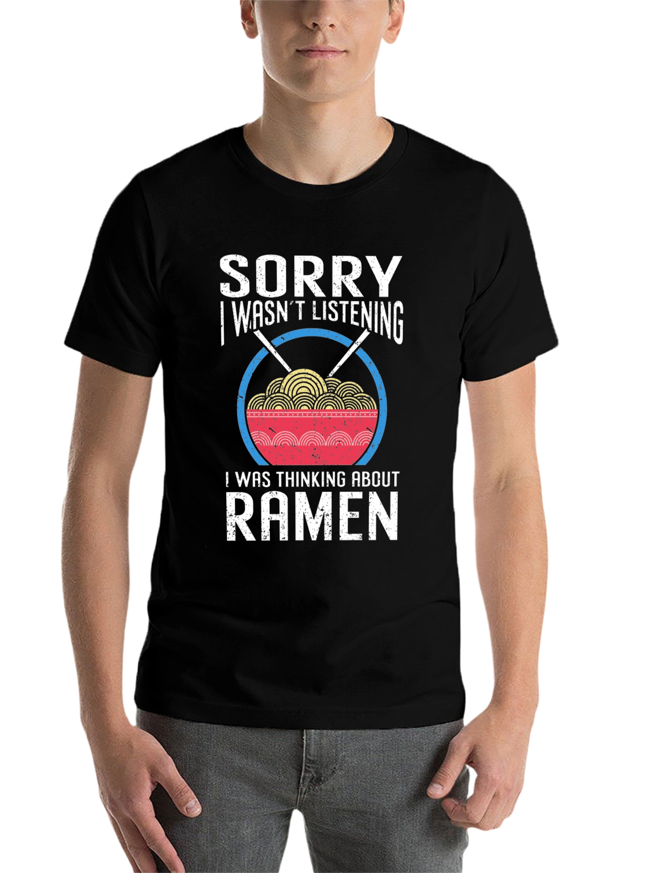 Black Sorry Ramen T-Shirt - Funny Noodle Bowl Tee view 7