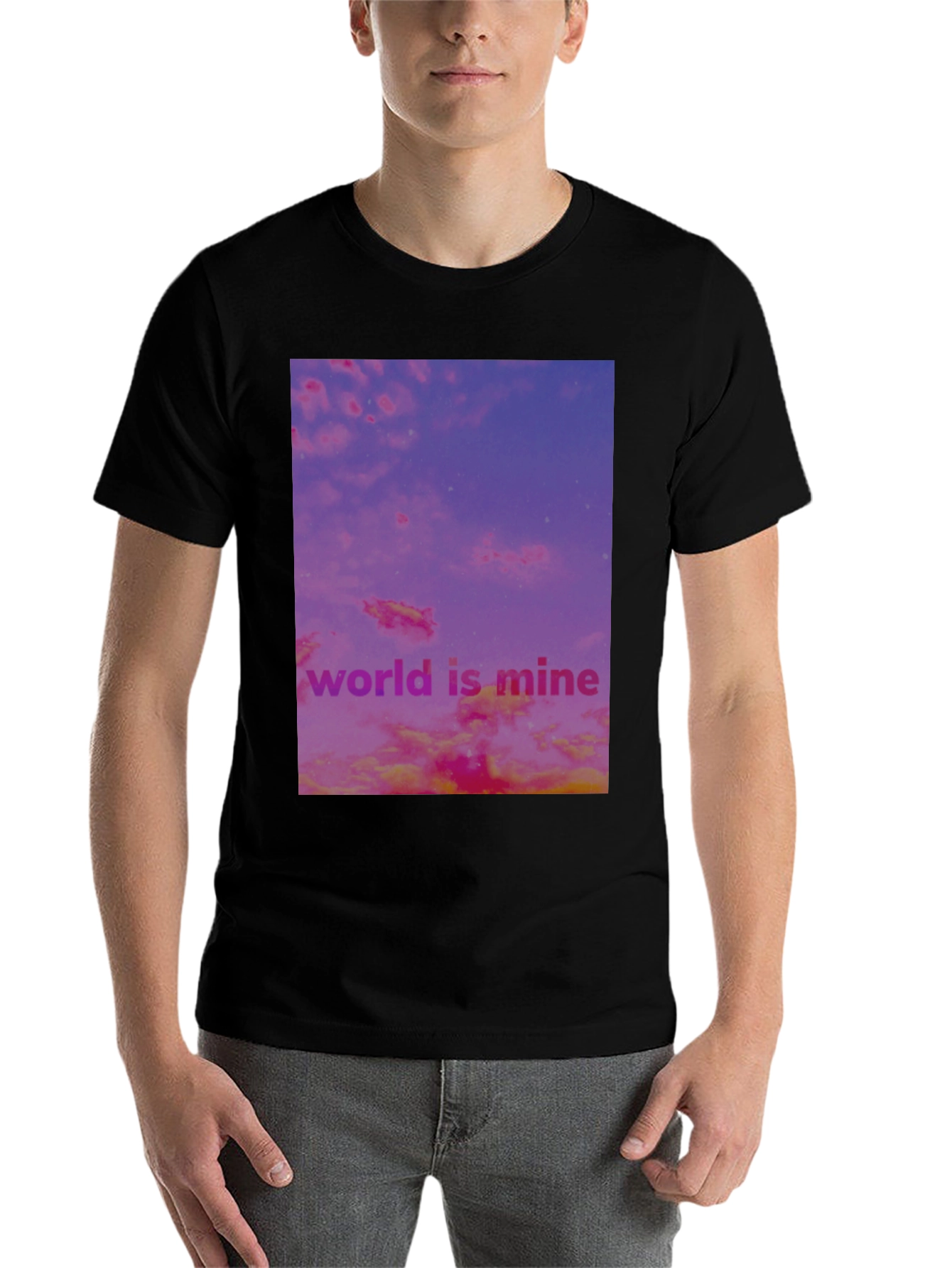 Black World is Mine Graphic Tee - Black Cotton Blend view 7