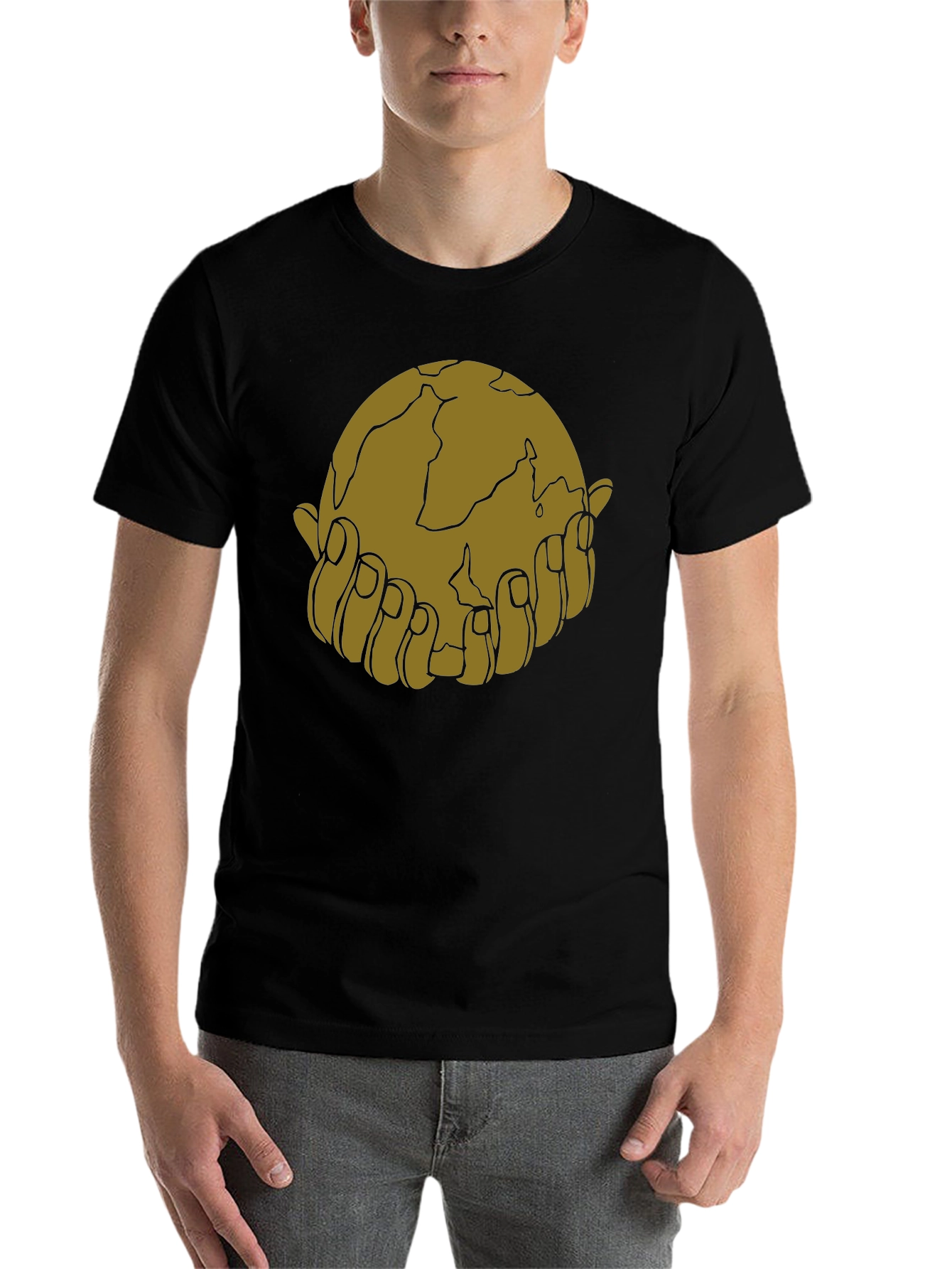 Black Earth In Hand Graphic Tee view 7