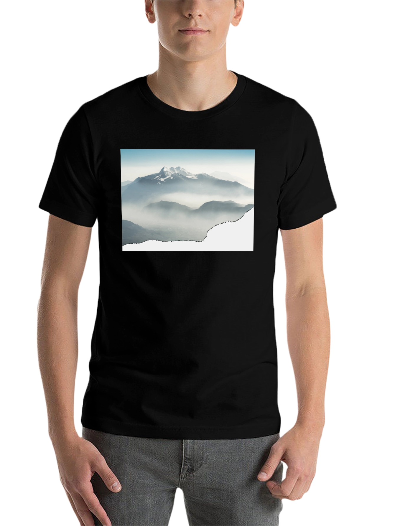 Black Mountains Graphic Black T-Shirt view 7