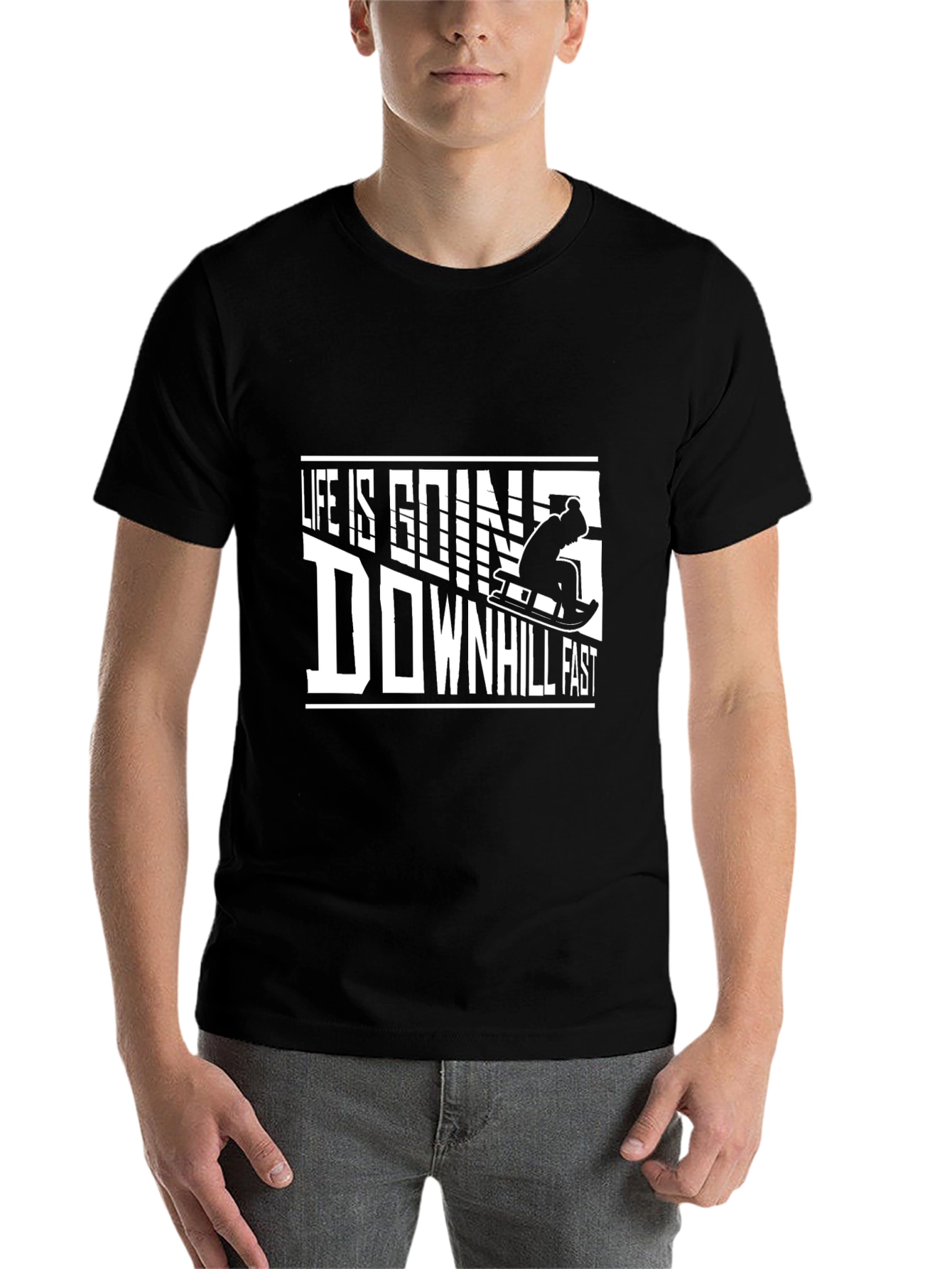 Black Life is Going Downhill Fast Graphic Tee view 7