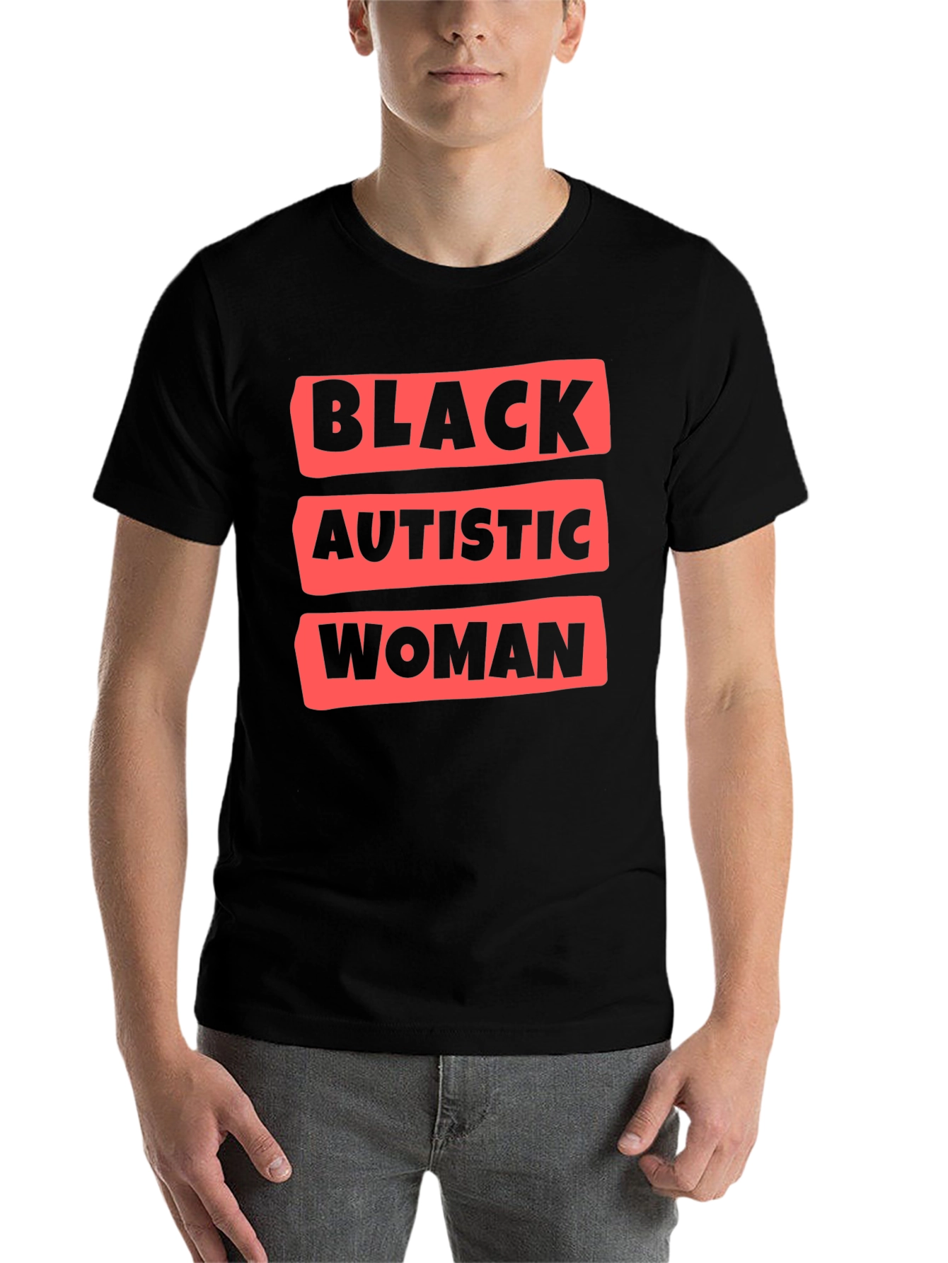 Black Black Autistic Woman T-Shirt view 7