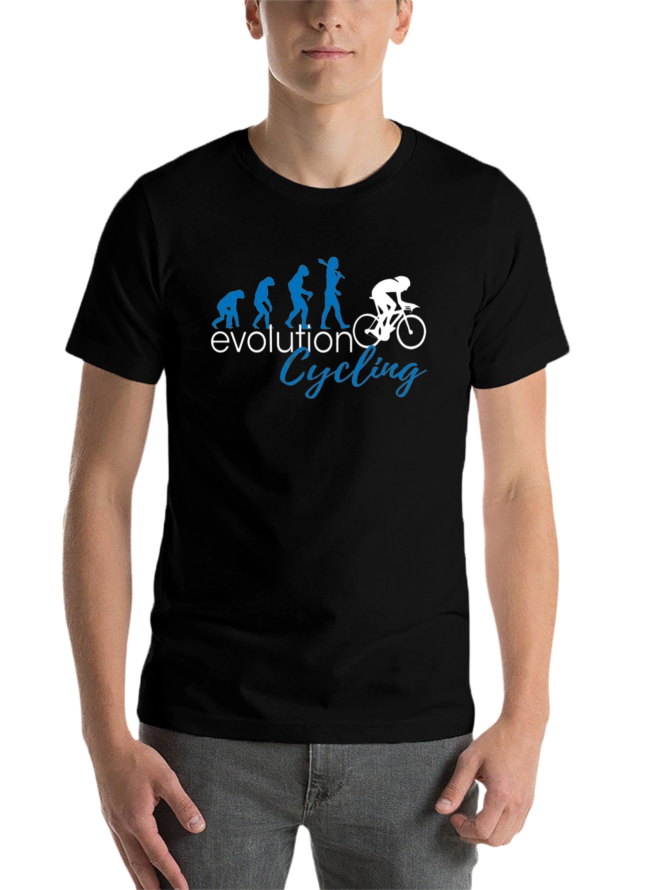 Black Evolution Cycling T-Shirt - Funny Bike Rider Tee view 7