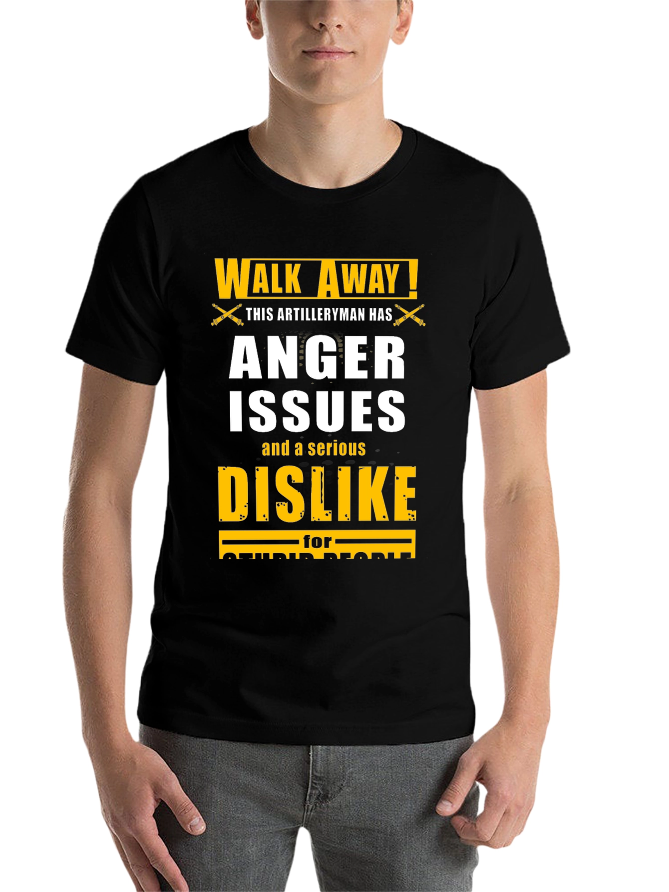 Black Walk Away Artilleryman Anger Issues T-Shirt view 7
