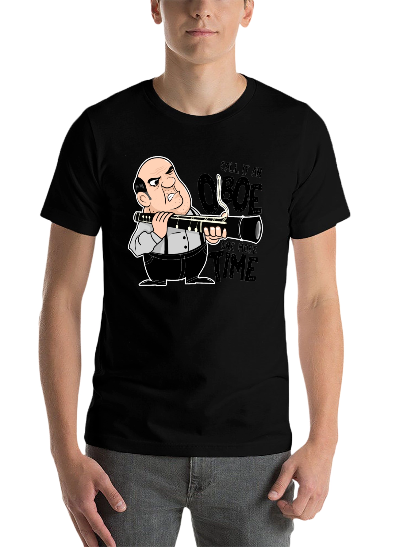 Black Funny Clarinet T-Shirt - Call it an Oboe! view 7