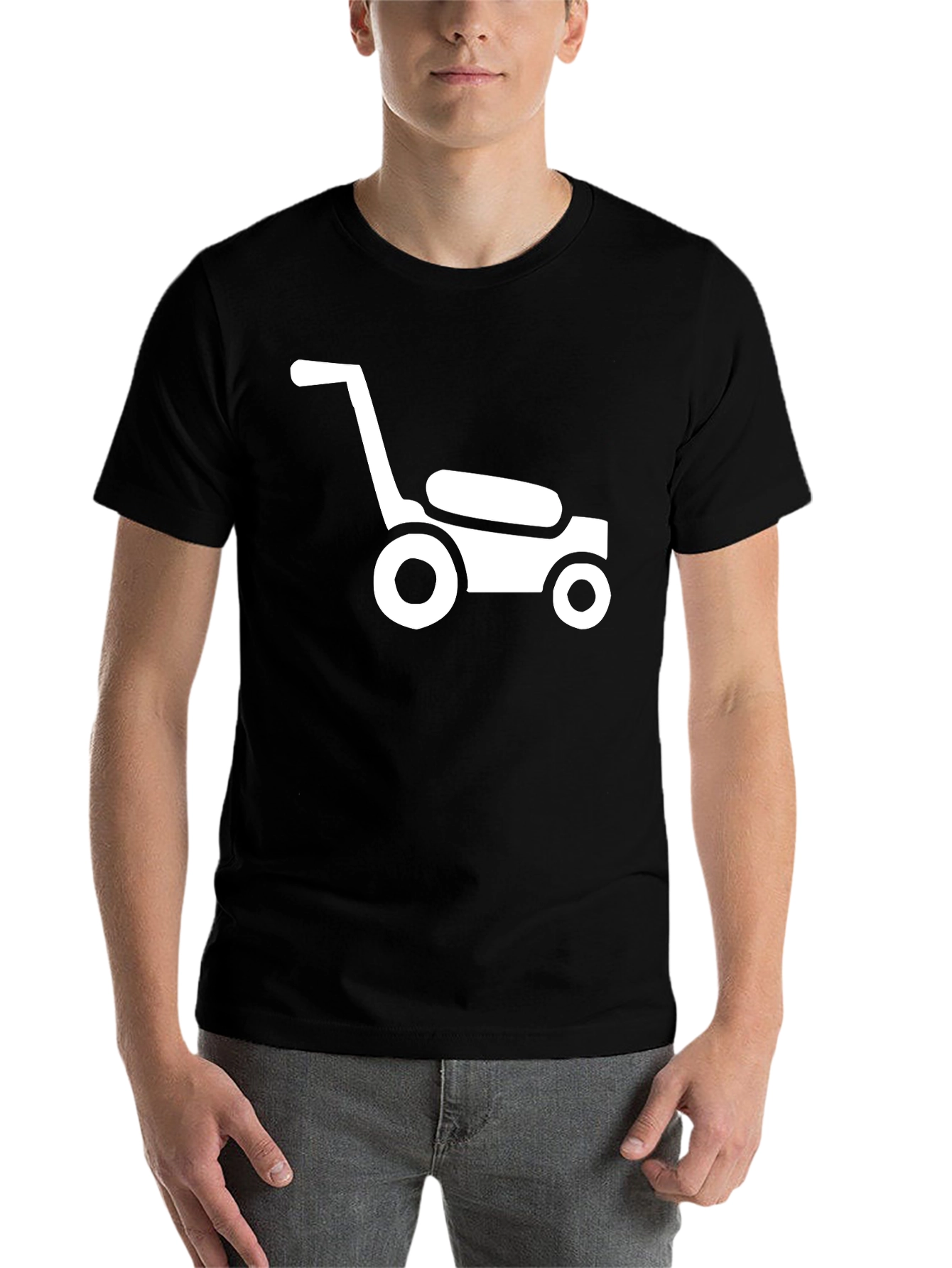 Black Lawn Mower Graphic Tee - Black Cotton Casual Shirt view 7