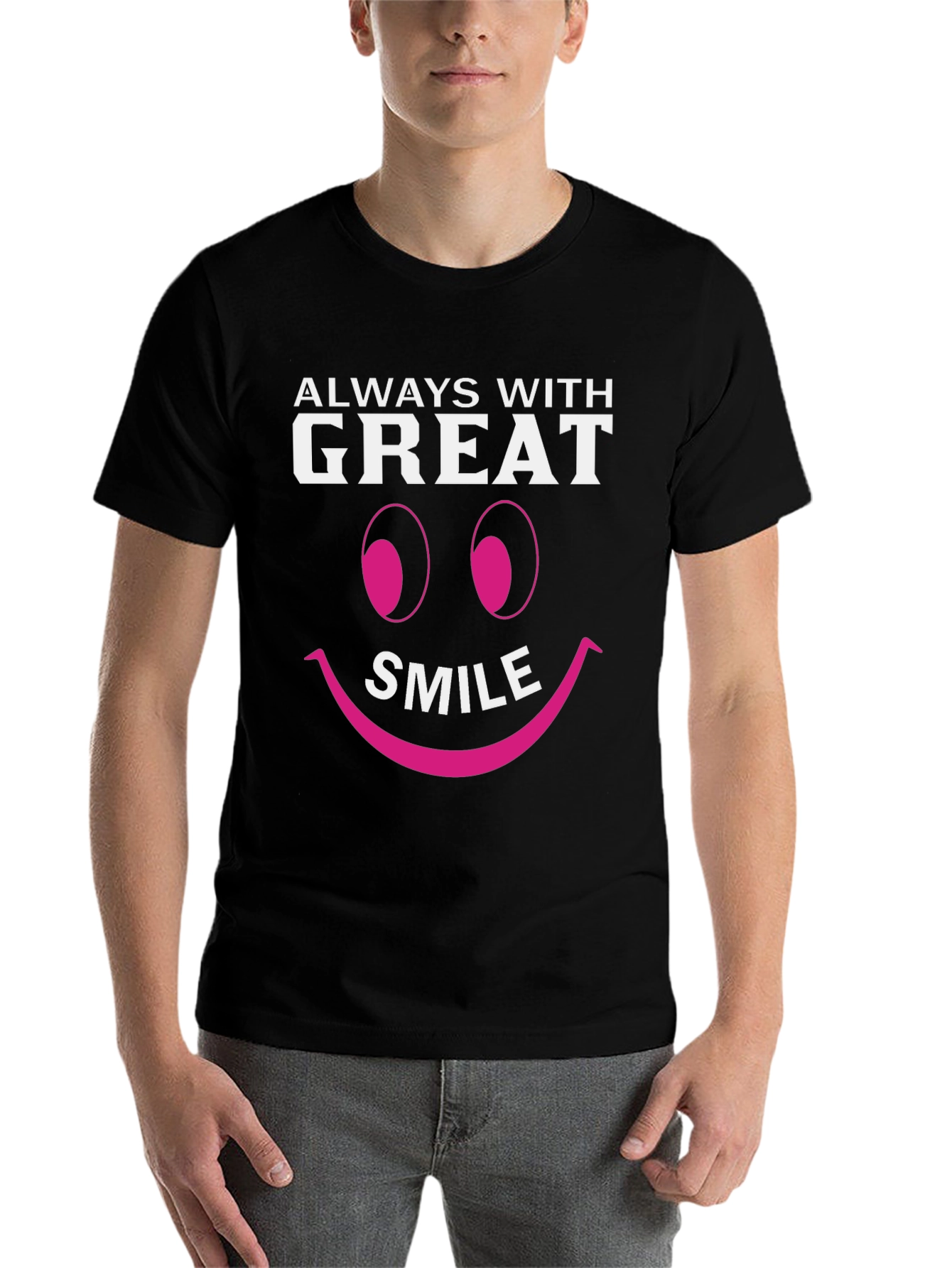 Black Great Smile Graphic T-Shirt - Black view 7