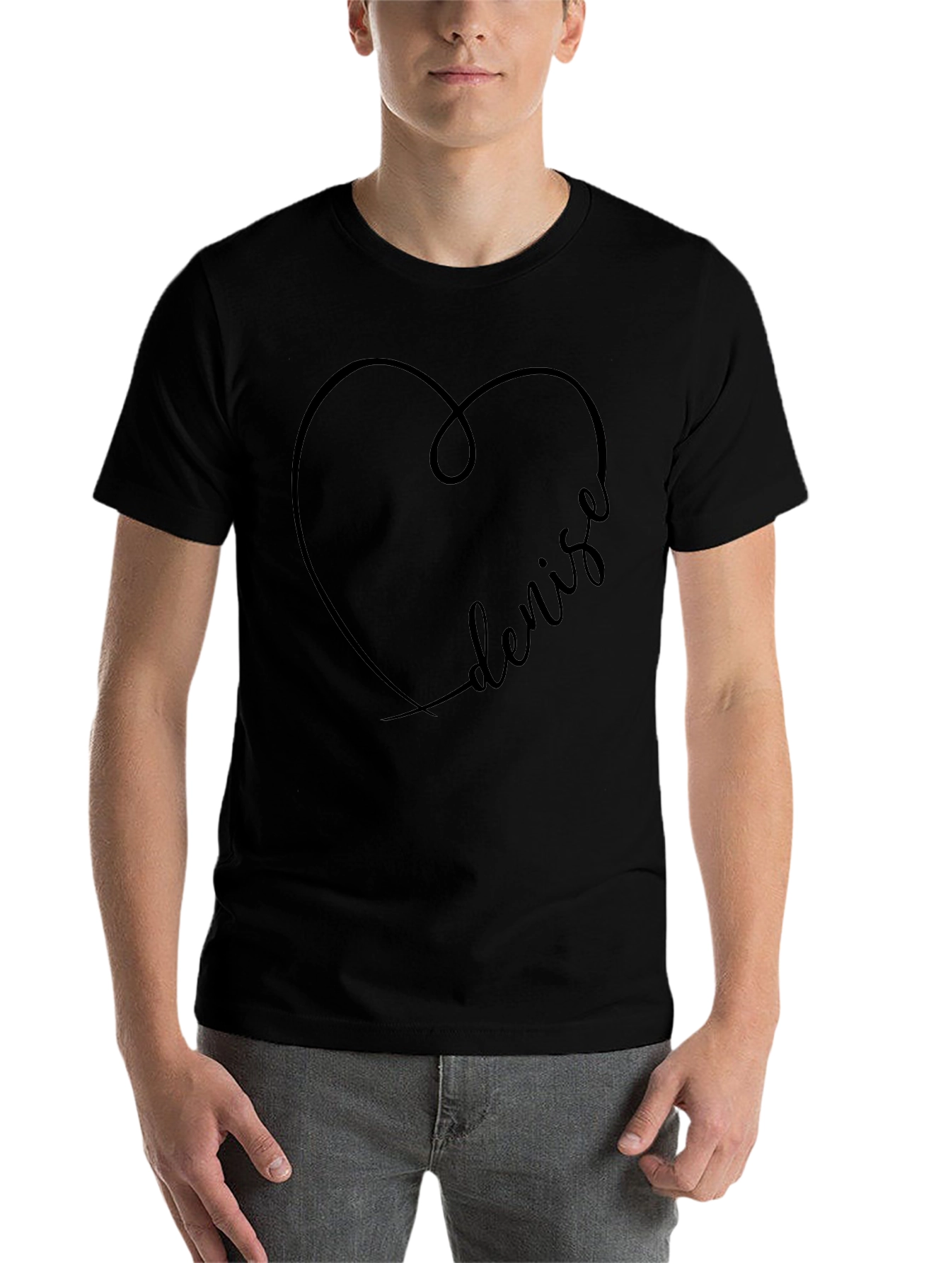Black Denise Heart Graphic Tee - Black view 7