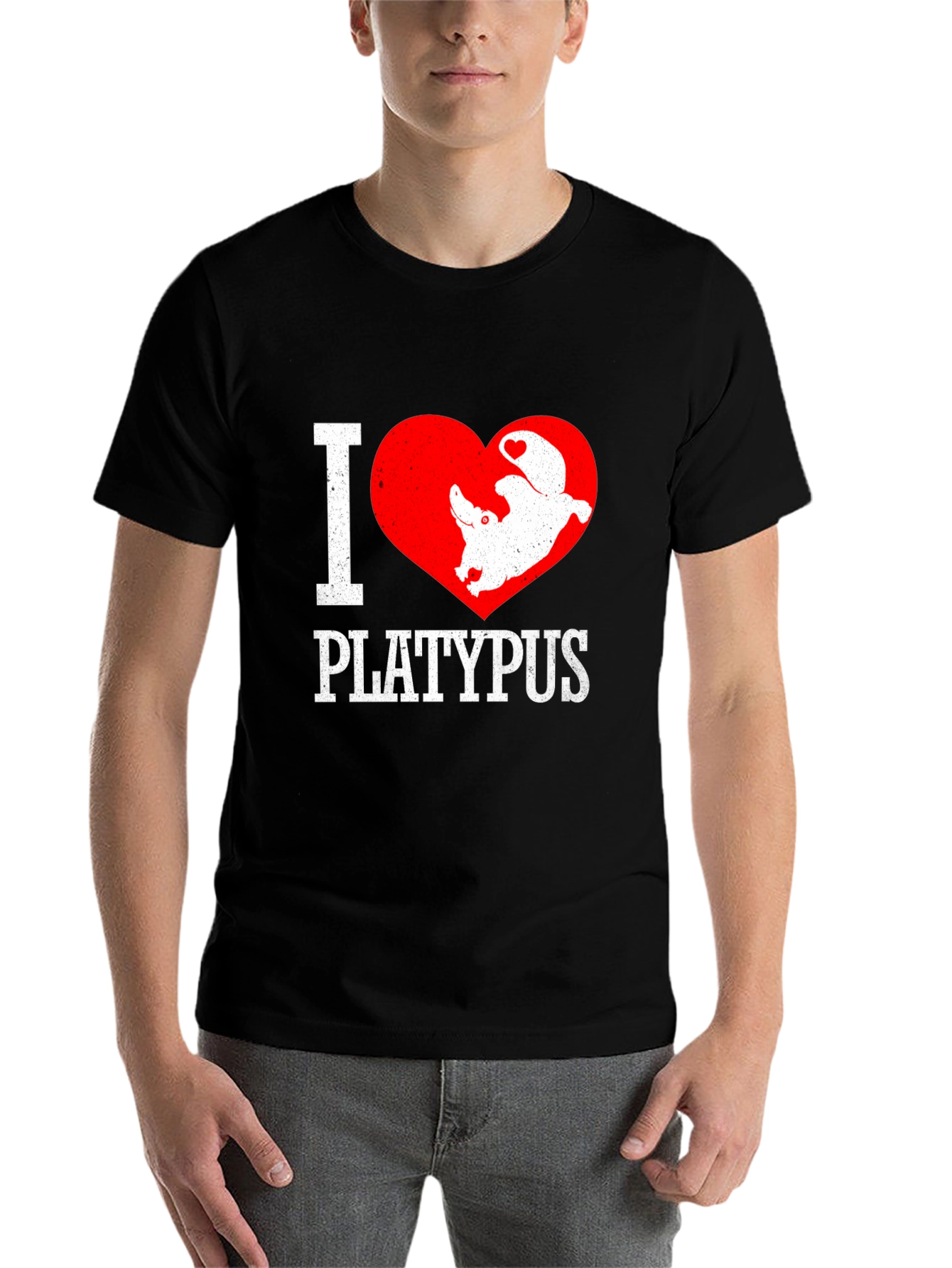 Black I Heart Platypus Black Graphic Tee view 7