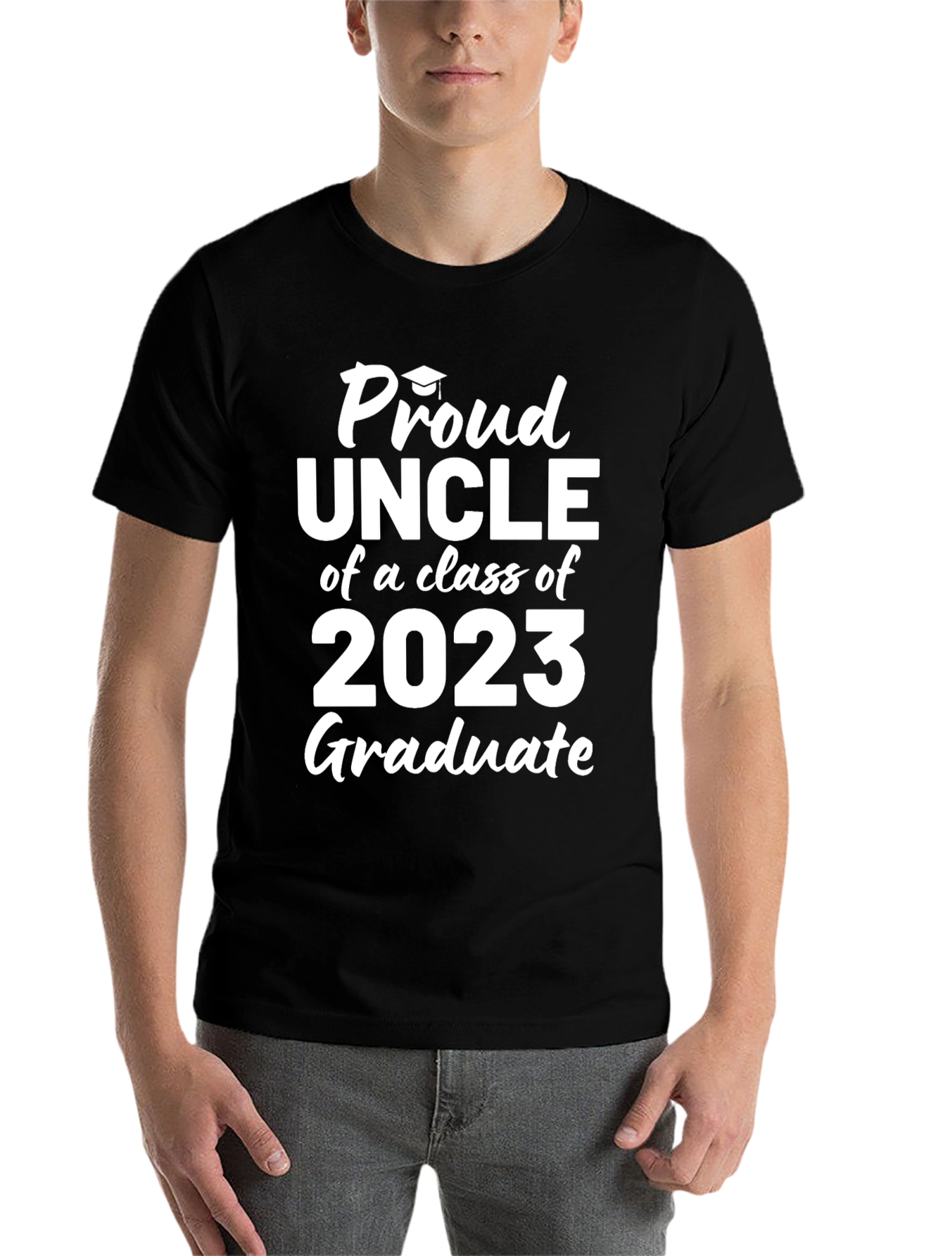 Black Proud Uncle Class of 2023 Graduate T-Shirt view 7