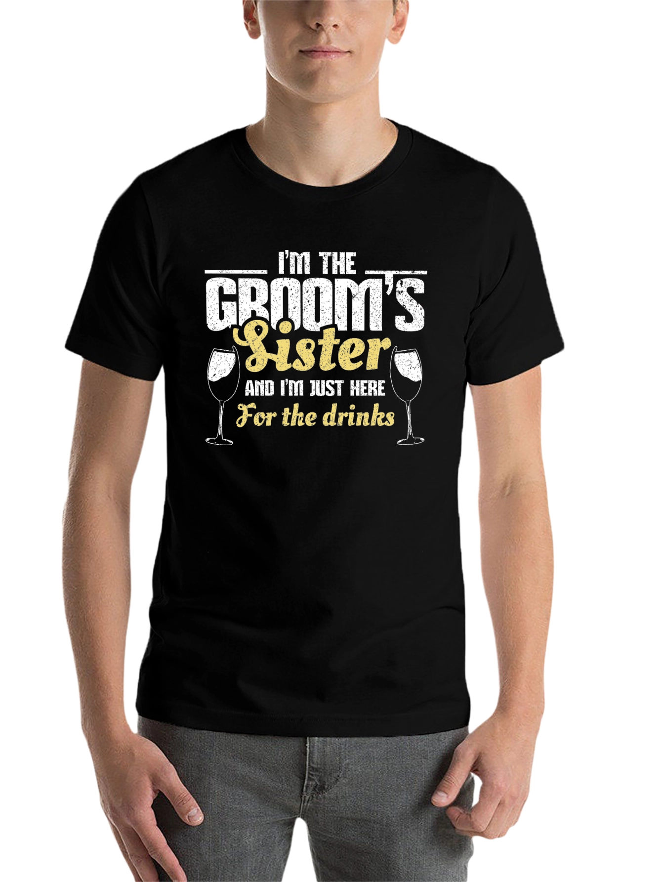 Black Groom's Sister Drinks T-Shirt view 7