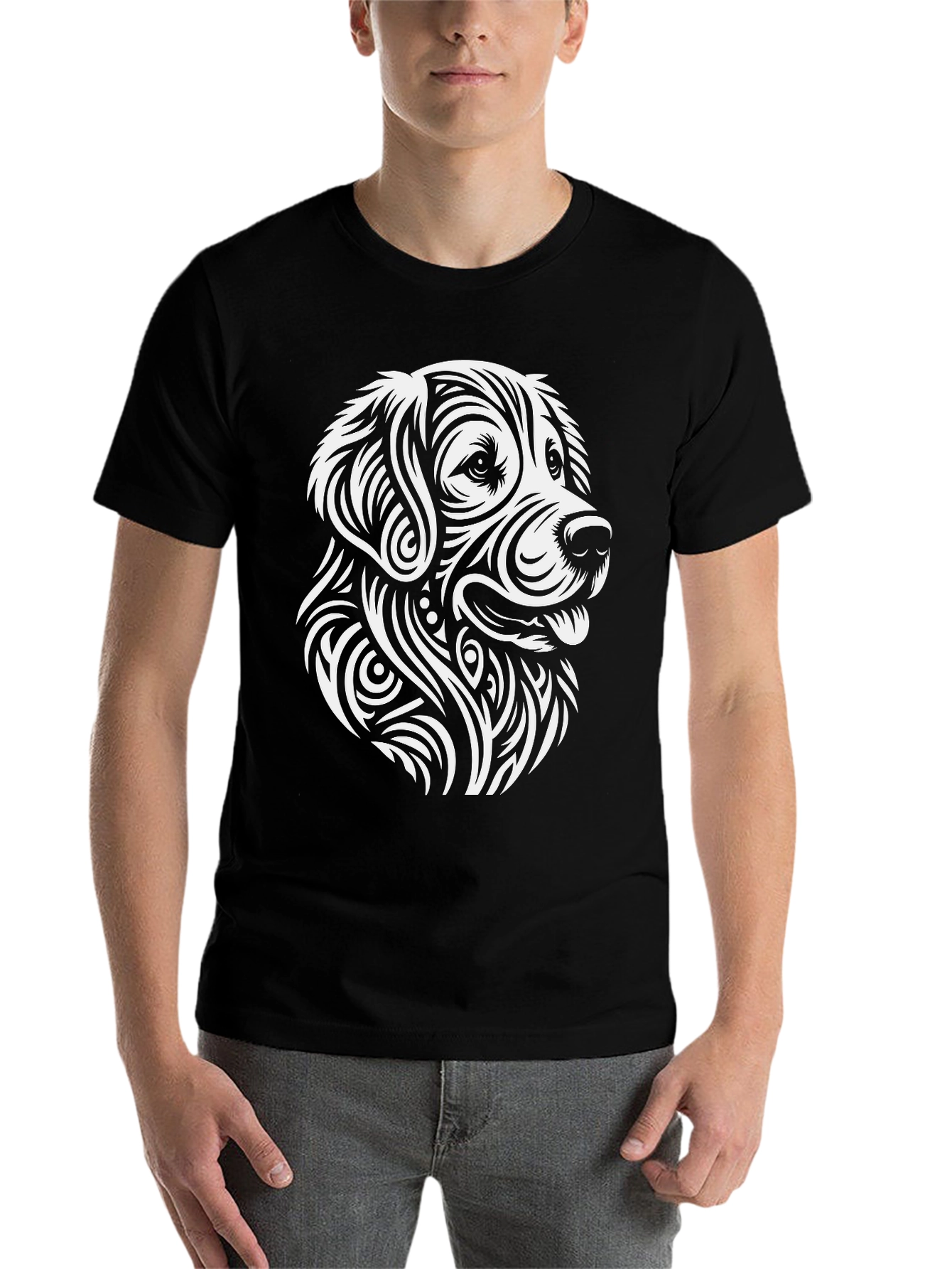 Black Dog Graphic Tee - Black Cotton Blend view 7