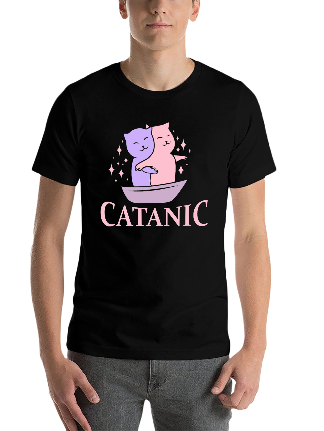 Black Cat Lovers T-Shirt: Titanic Theme view 7