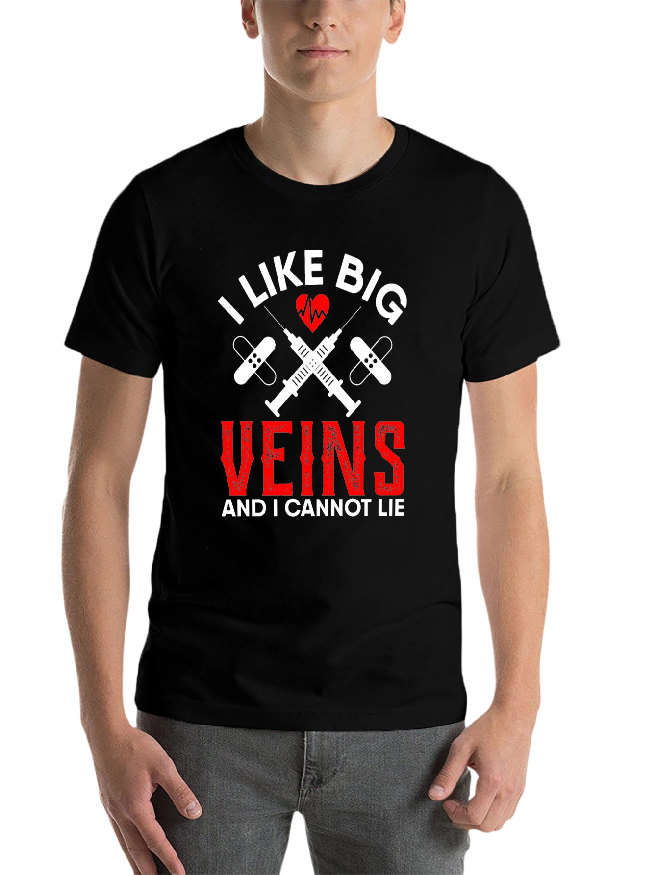 Black I Like Big Veins Funny Nurse T-Shirt view 7