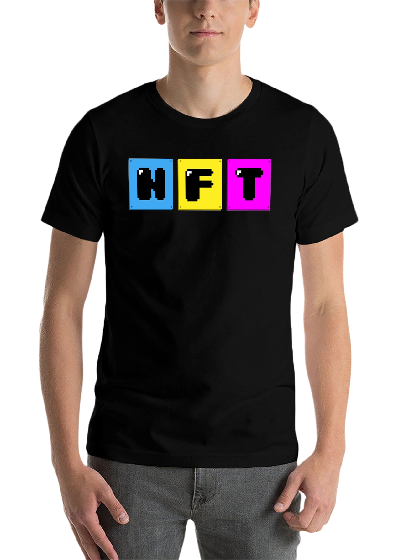 Black Pixelated NFT T-Shirt - Crypto Art Fashion view 7
