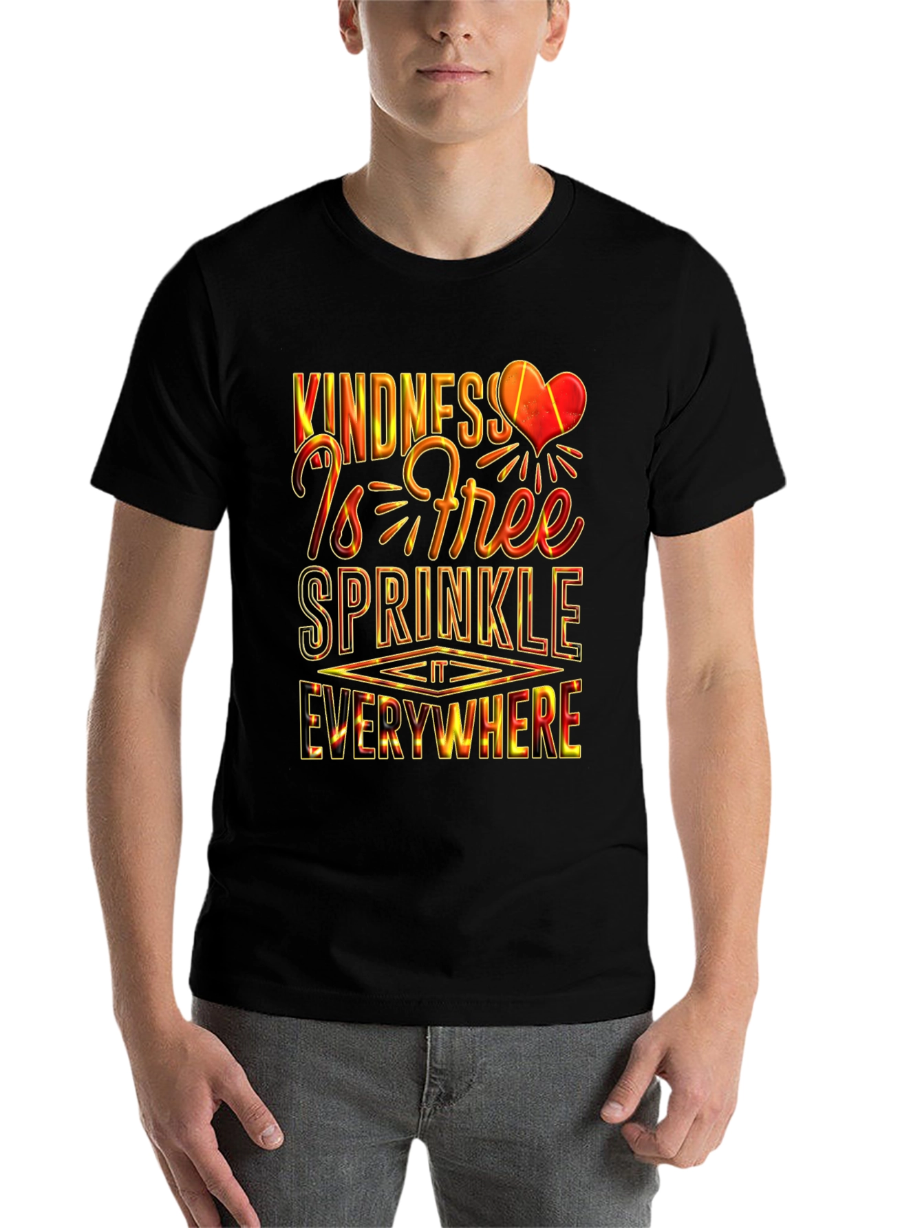 Black Kindness is Free Graphic T-Shirt view 7