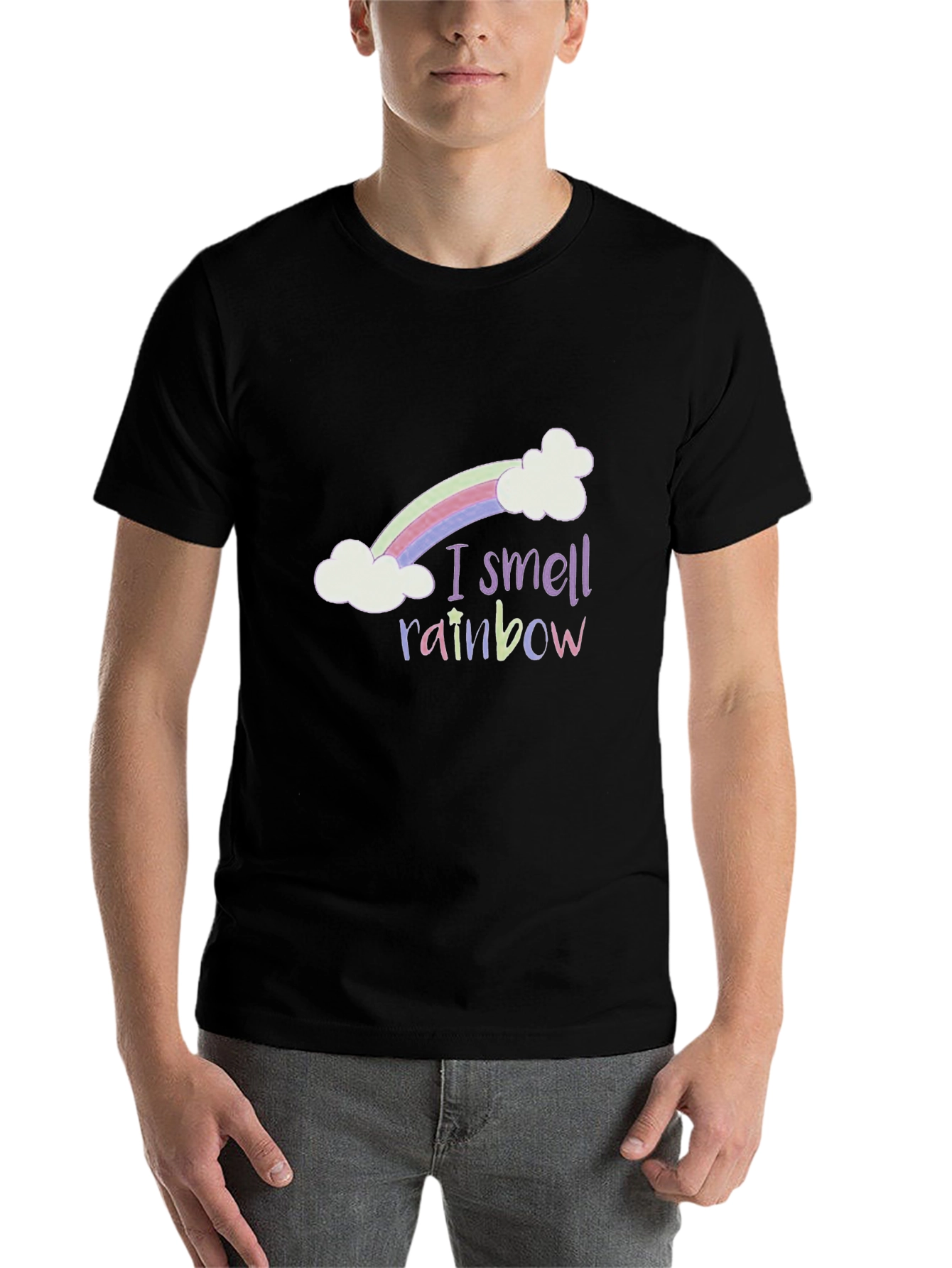 Black I Smell Rainbow T-Shirt Funny Graphic Tee view 7