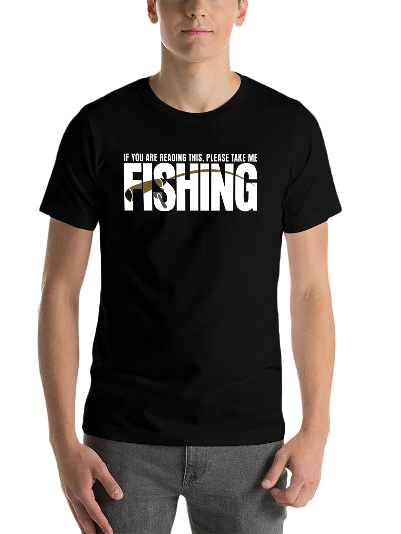 Black Funny Fishing T-Shirt - If You're Reading This, Take Me! view 7