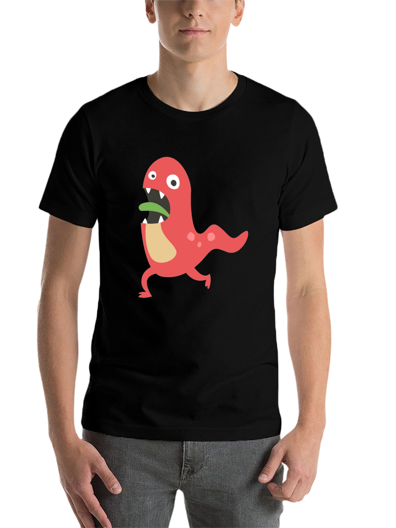 Black Monster Graphic Tee - Funny Cartoon Design view 7