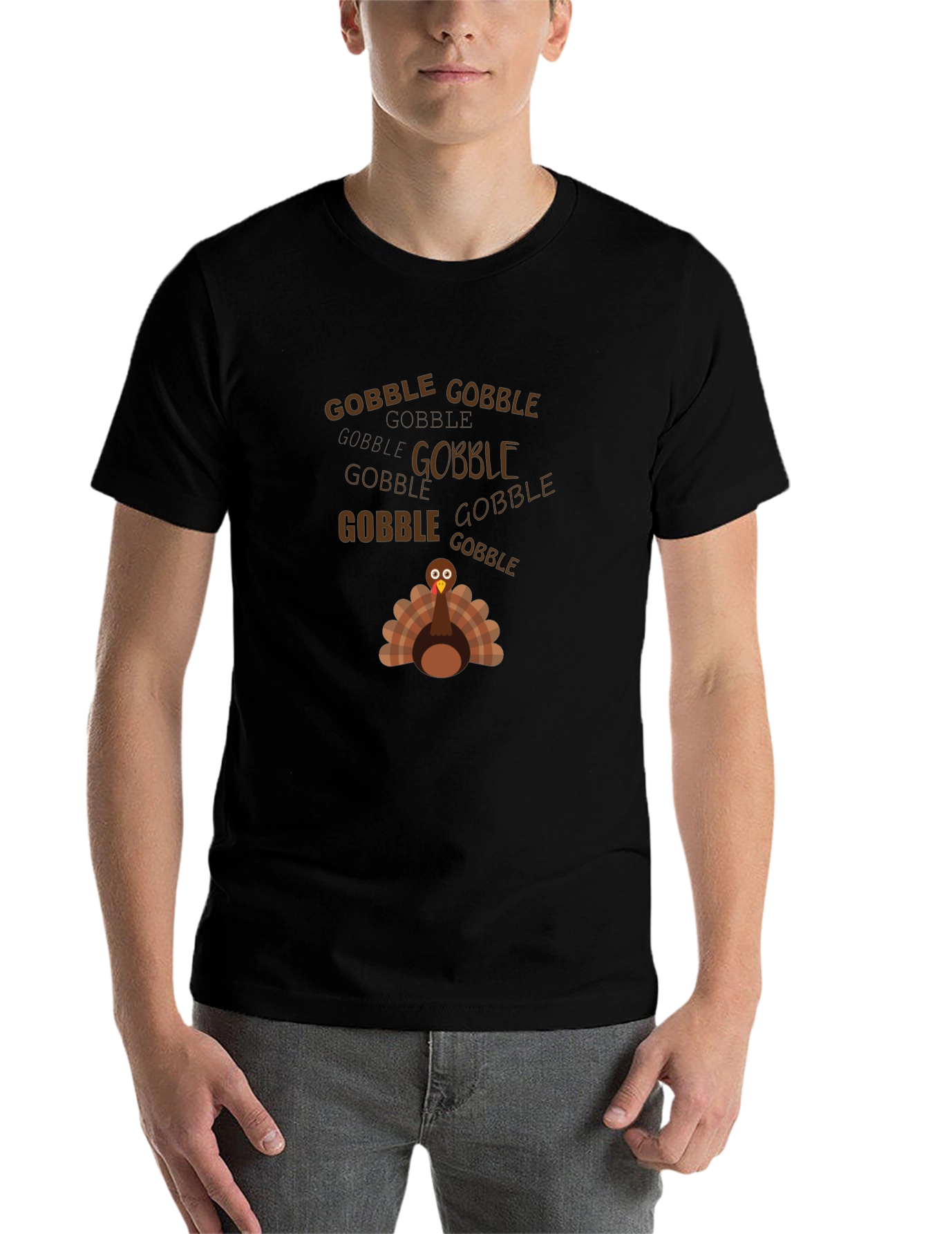 Black Gobble Turkey Graphic Tee - Thanksgiving view 7