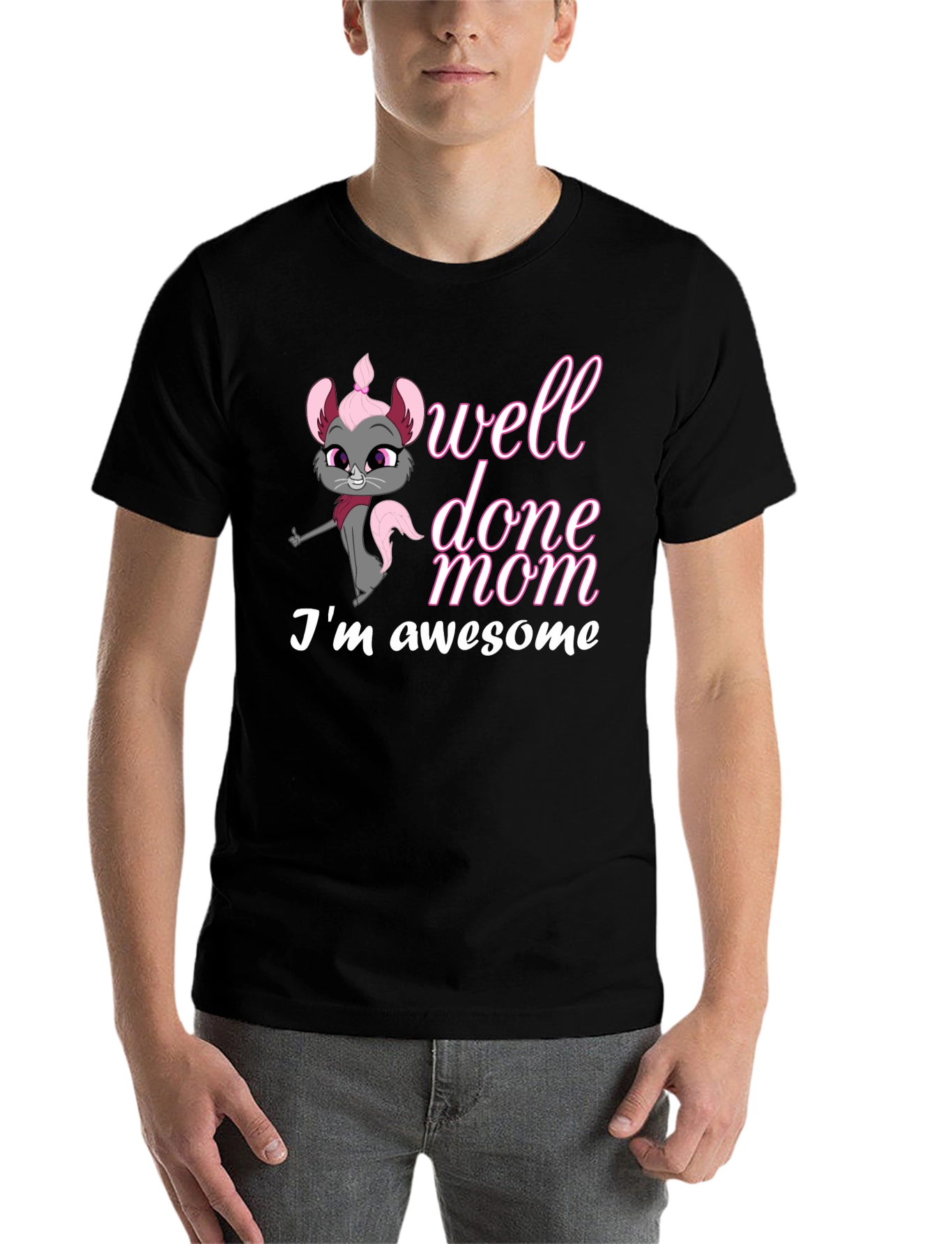 Black Well Done Mom! I'm Awesome T-Shirt view 7