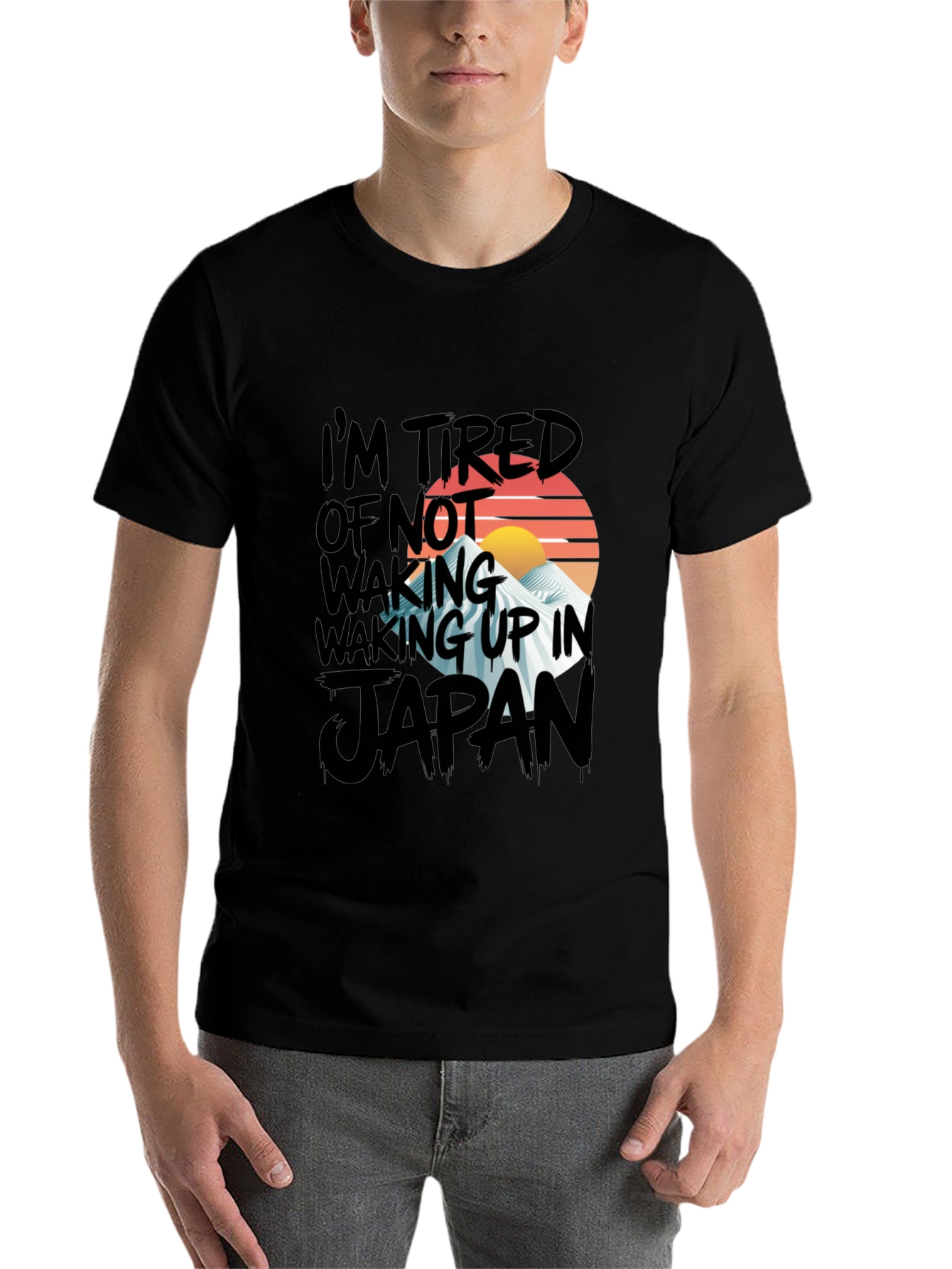 Black Japan Graphic Tee - I'm Tired of Not Waking Up view 7