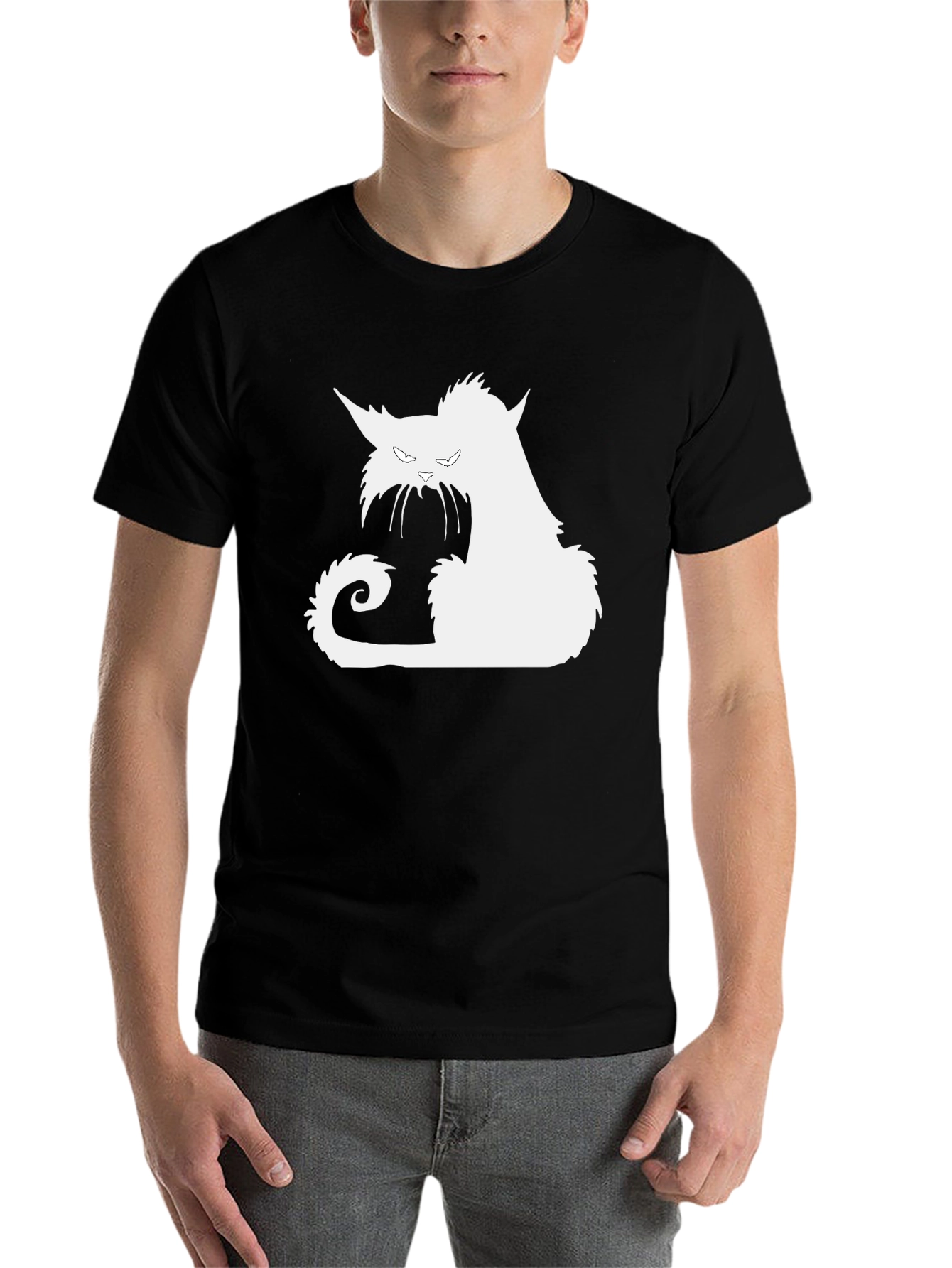 Black Black Cat Silhouette Graphic Tee view 7