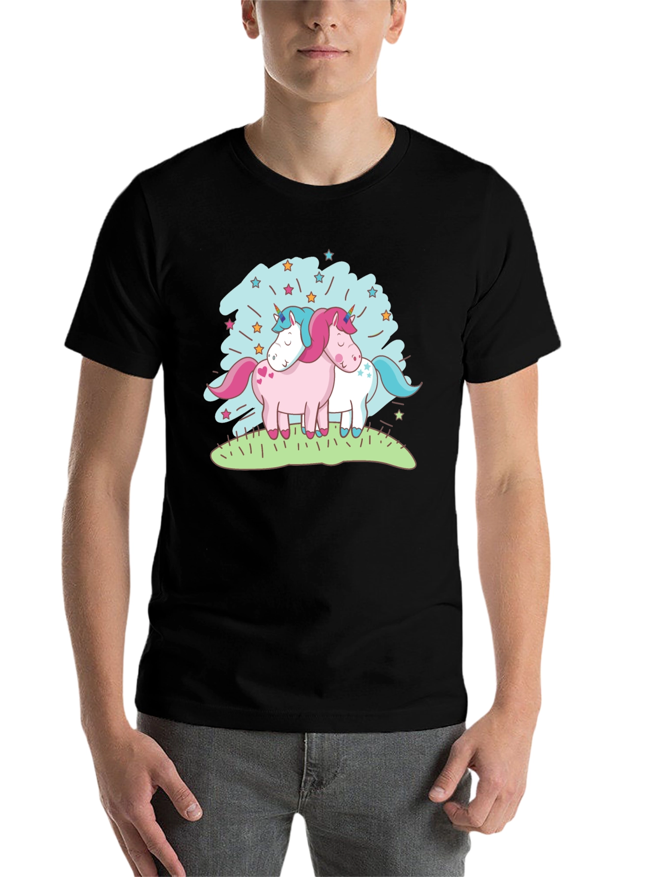 Black Unicorn T-Shirt - Cute Cartoon Graphic Tee view 7