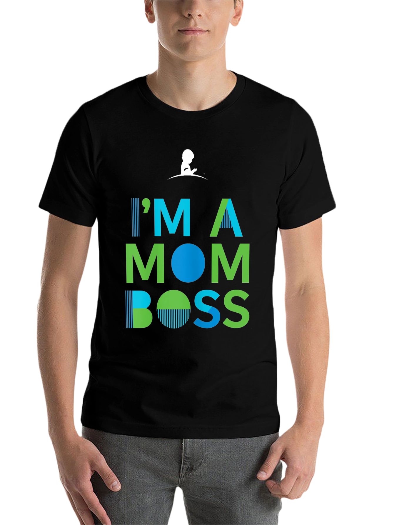 Black I'm A Mom Boss T-Shirt view 7