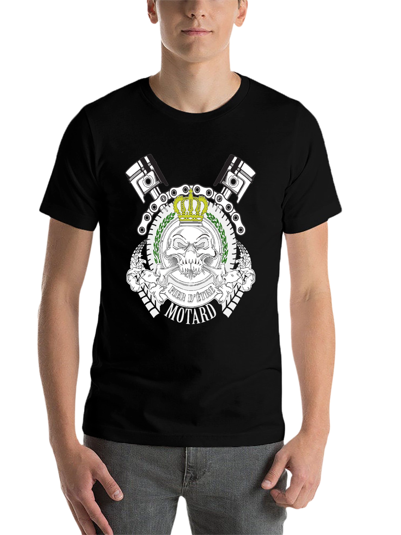 Black Fier d'Etre Motard Black T-Shirt view 7