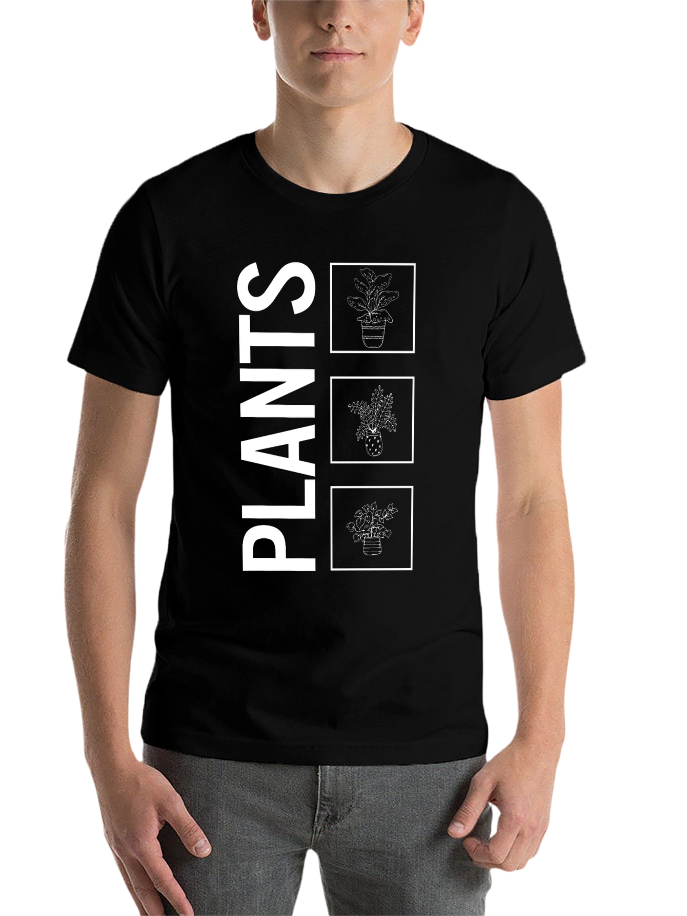 Black Plants Graphic Tee - Black view 7