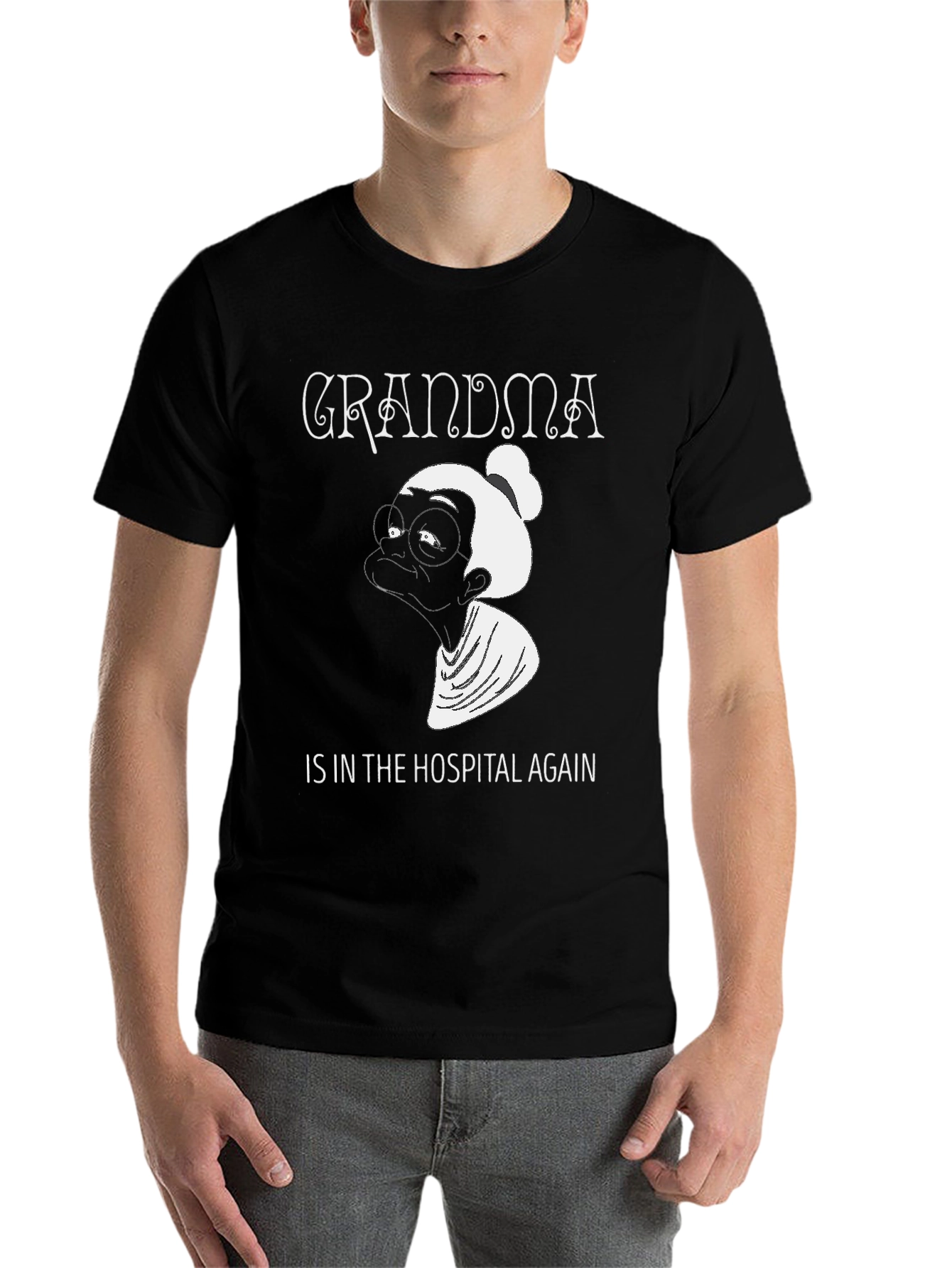 Black Grandma In The Hospital Again Graphic Tee - Unisex view 7