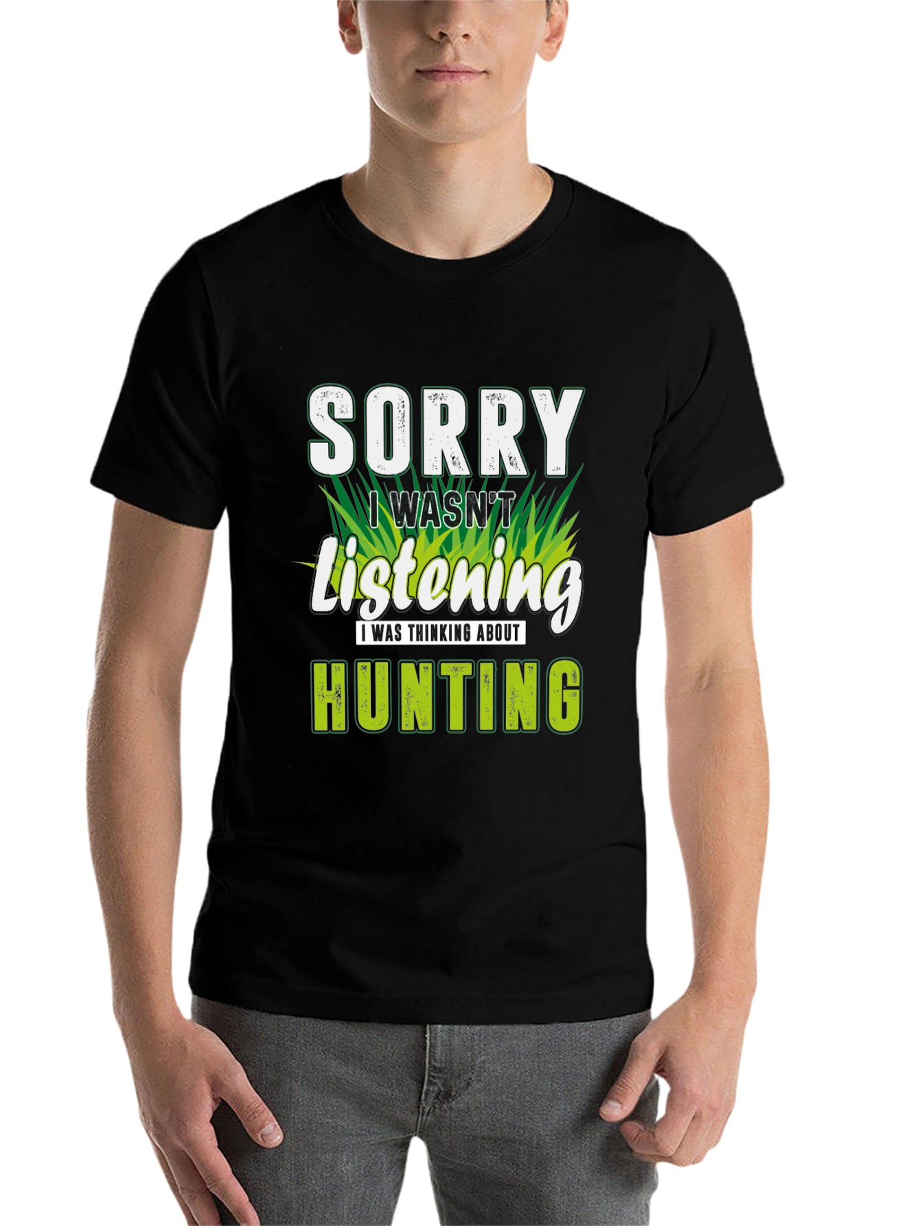 Black Sorry Hunting T-Shirt - Gift for Hunters view 7