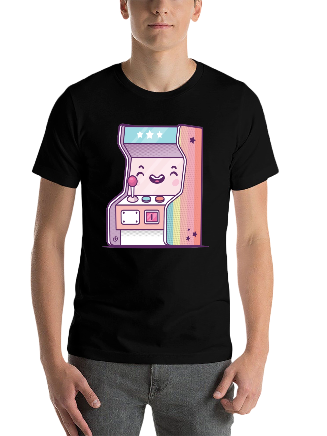 Black Retro Arcade Game T-Shirt - Kawaii Gamer Tee view 7