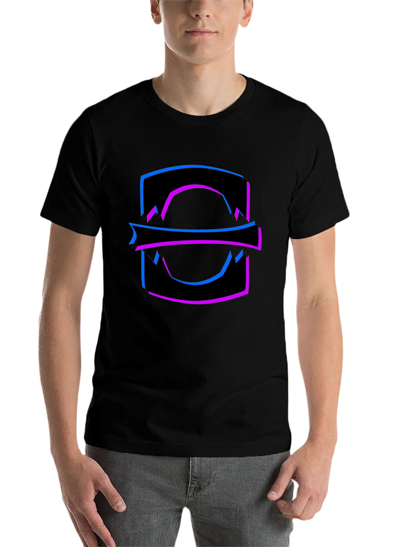 Black Abstract Graphic T-Shirt - Black view 7