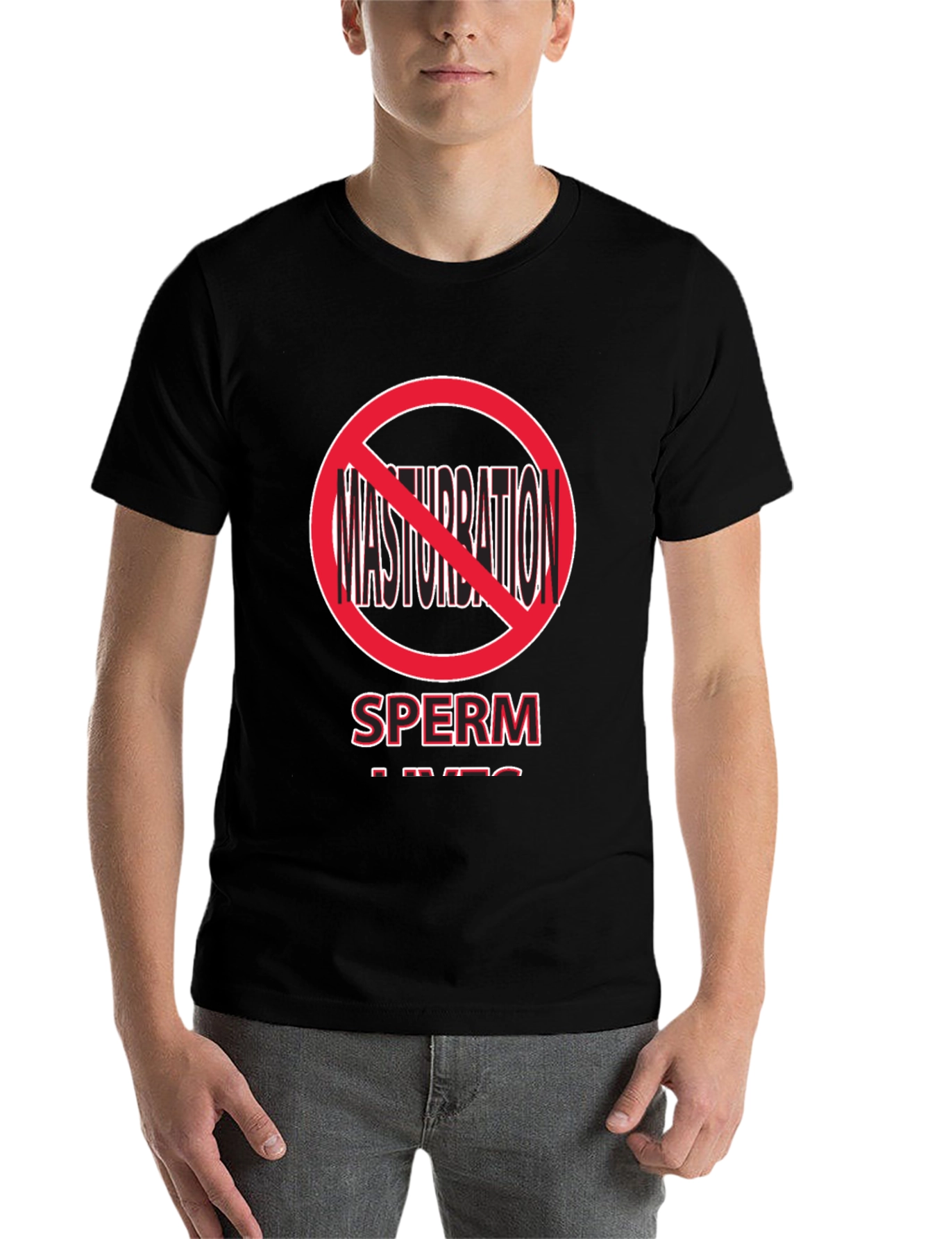 Black Sperm Lives Novelty T-Shirt - Funny Graphic Tee view 7