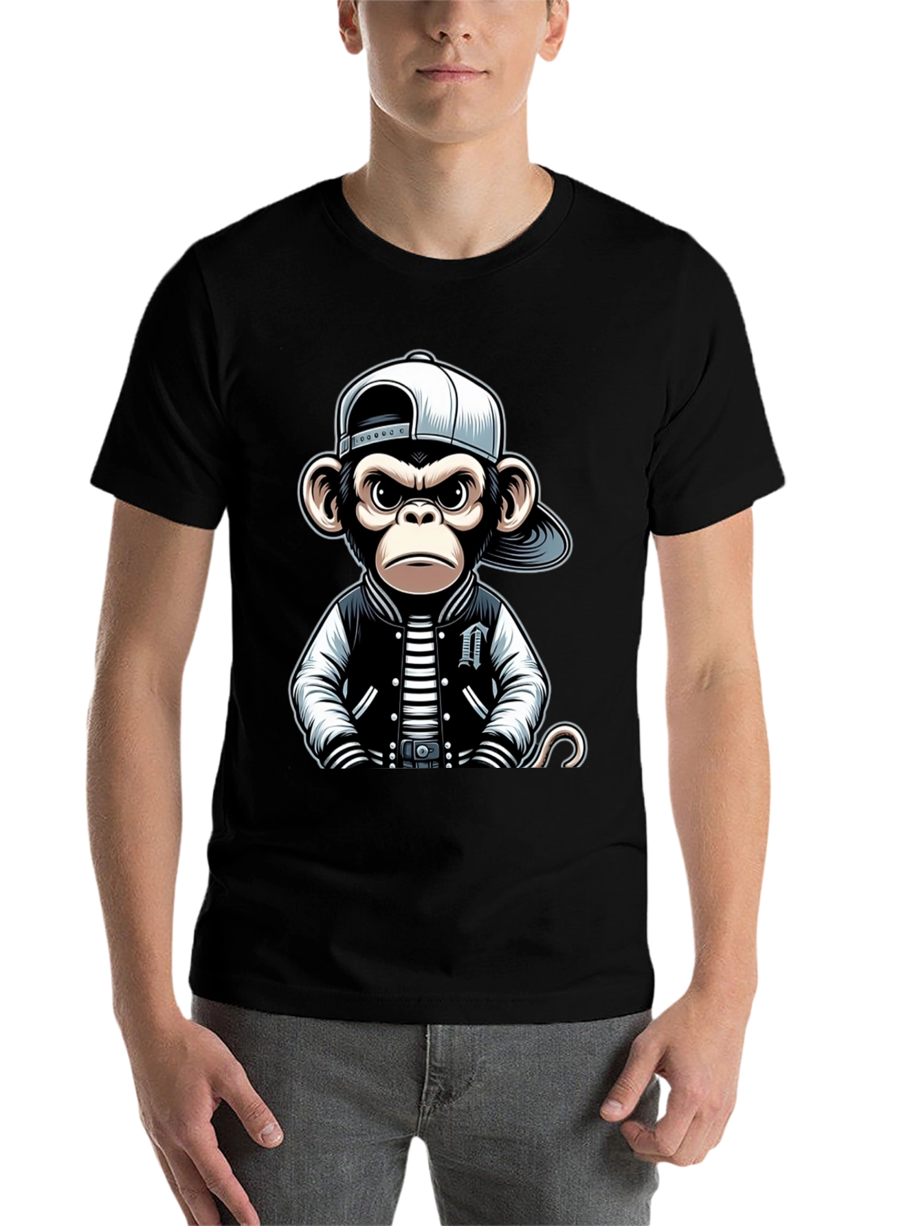 Black Cool Monkey T-Shirt view 7