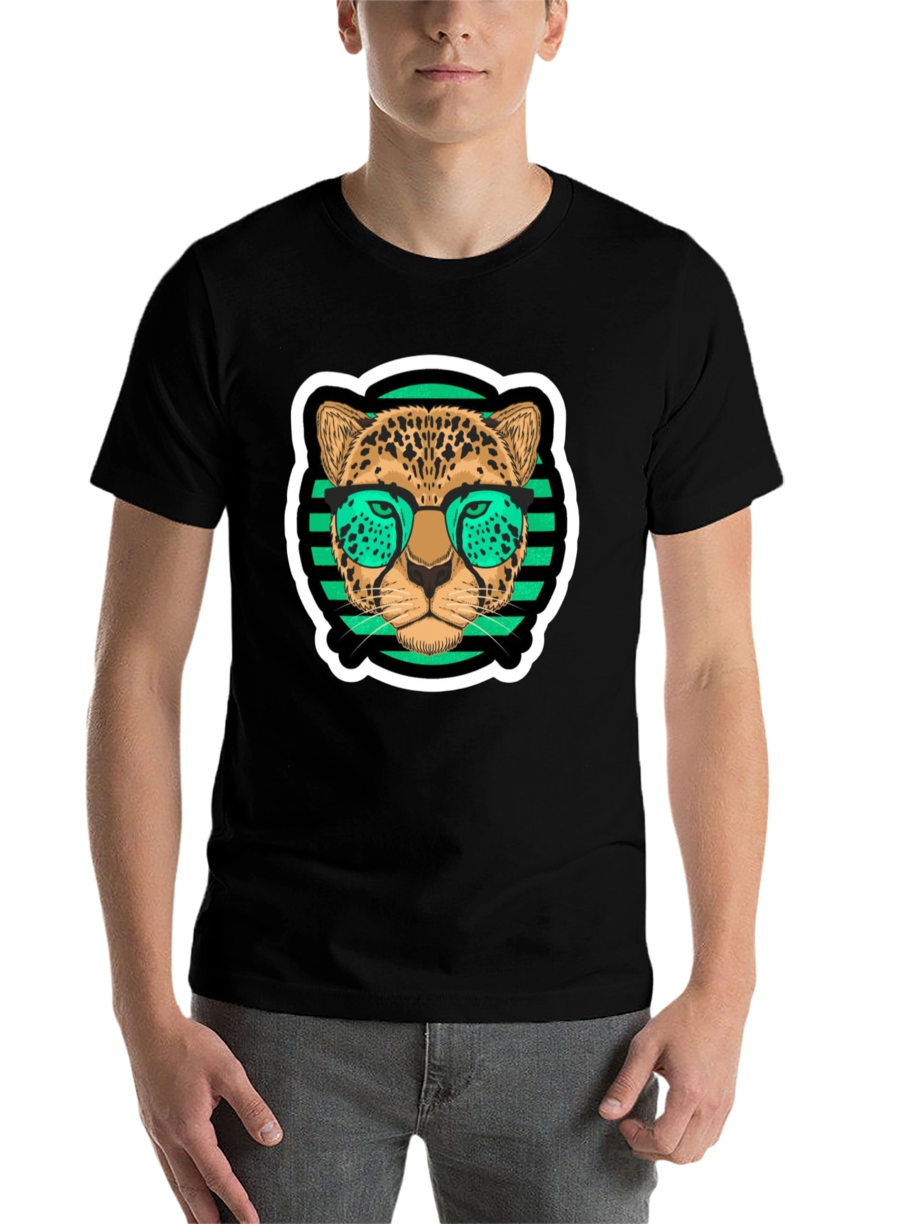 Black Cool Leopard T-Shirt view 7