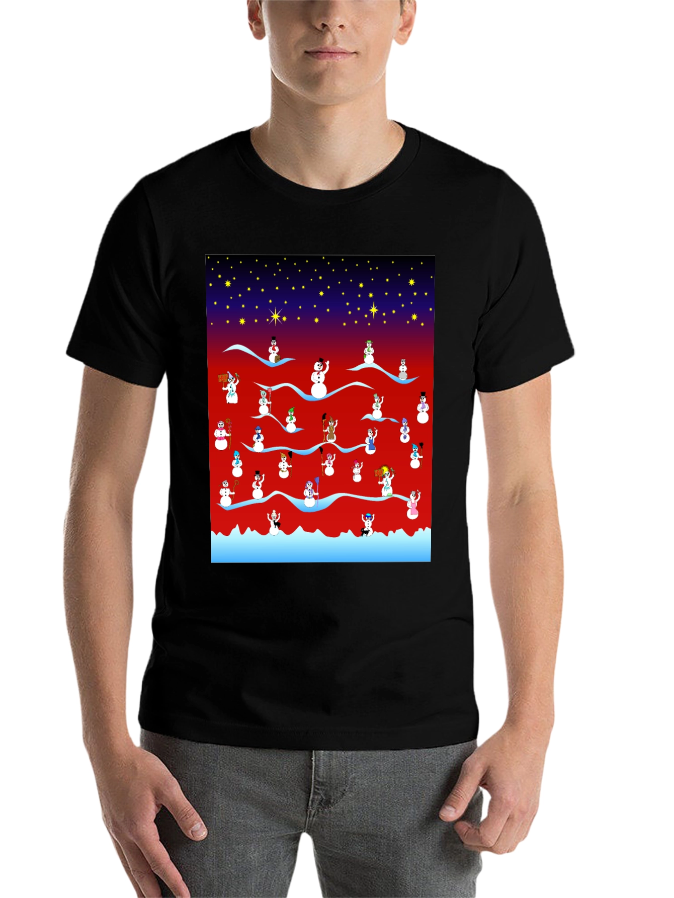 Festive Snowman Scene Tee - 7