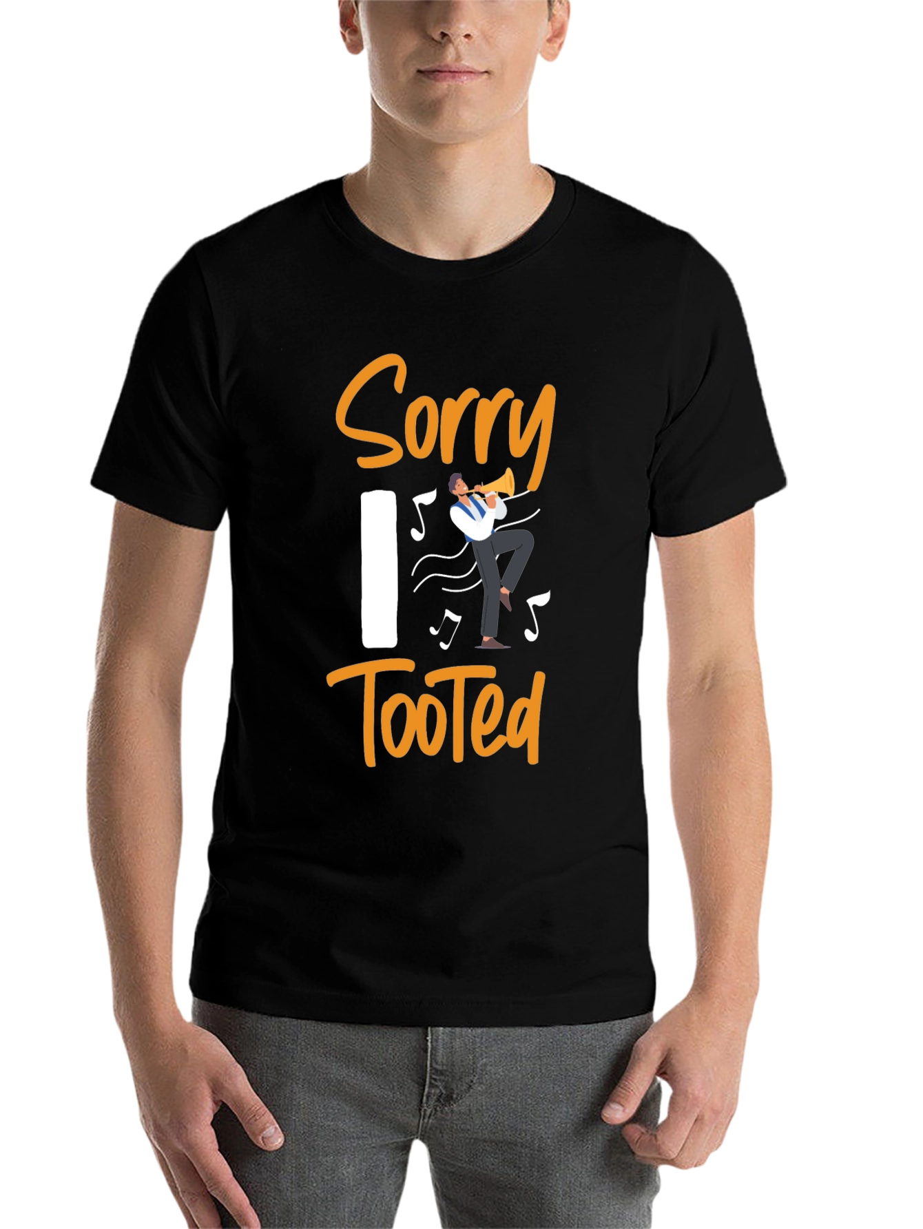 Black Sorry I Tooted Funny Musician T-Shirt view 7