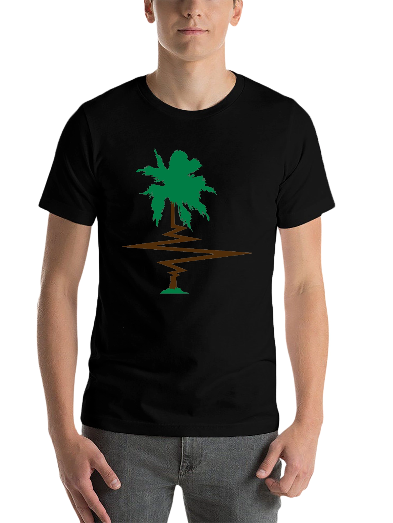 Black Palm Tree Graphic Tee - Black T-Shirt view 7