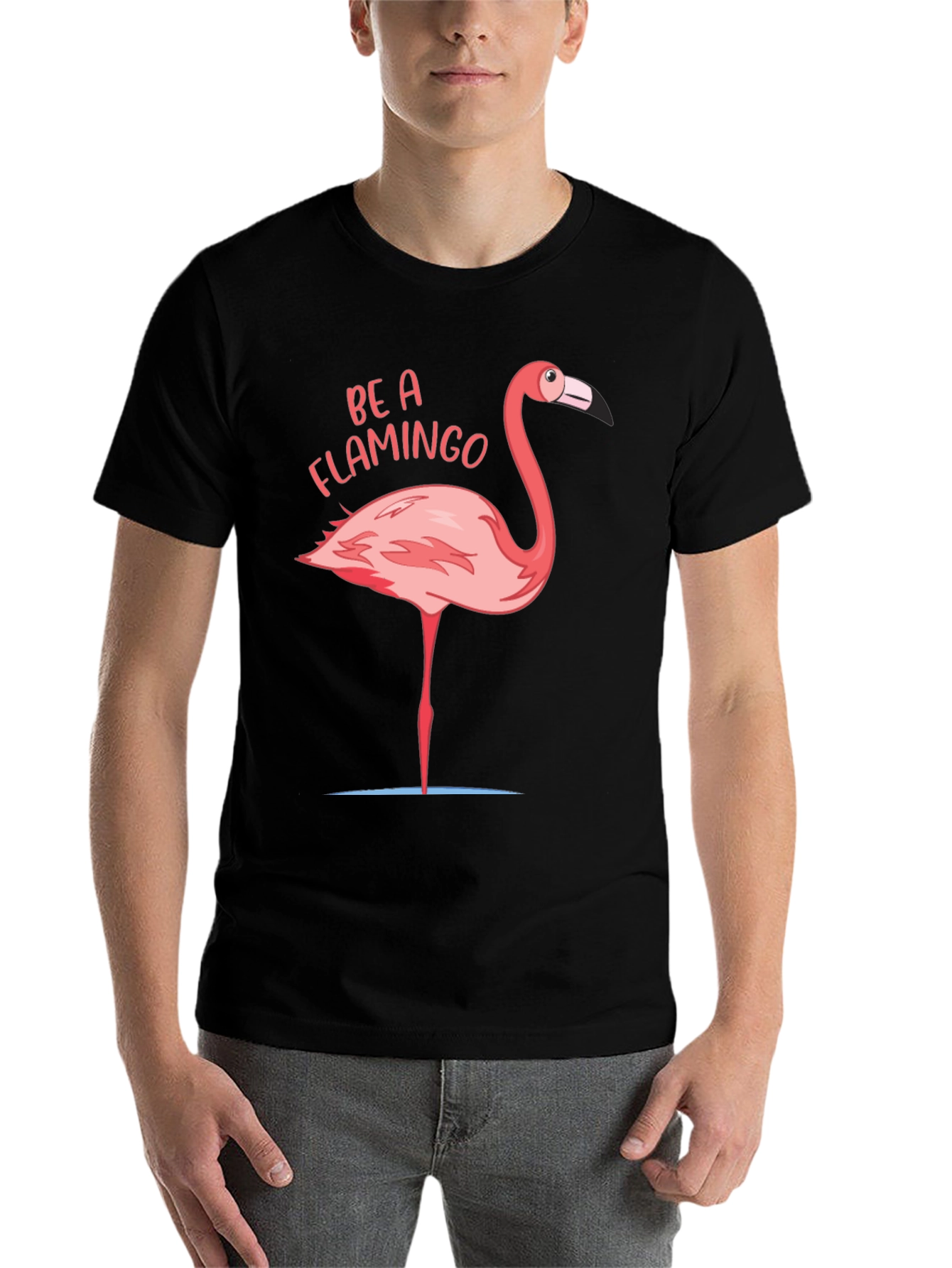 Black Be A Flamingo Graphic T-Shirt view 7