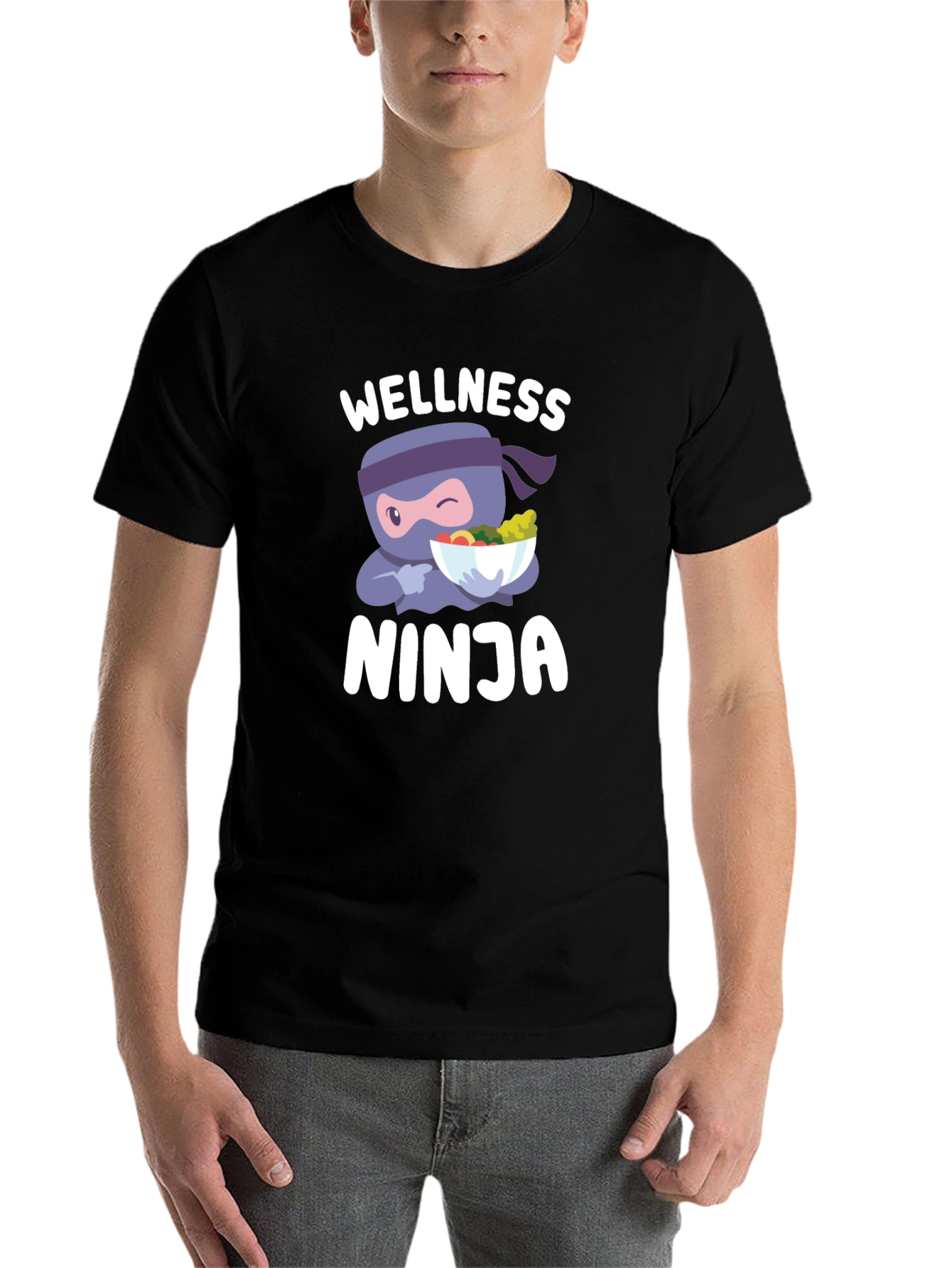 Wellness Ninja T-Shirt - Healthy Food Cartoon Tee - 7