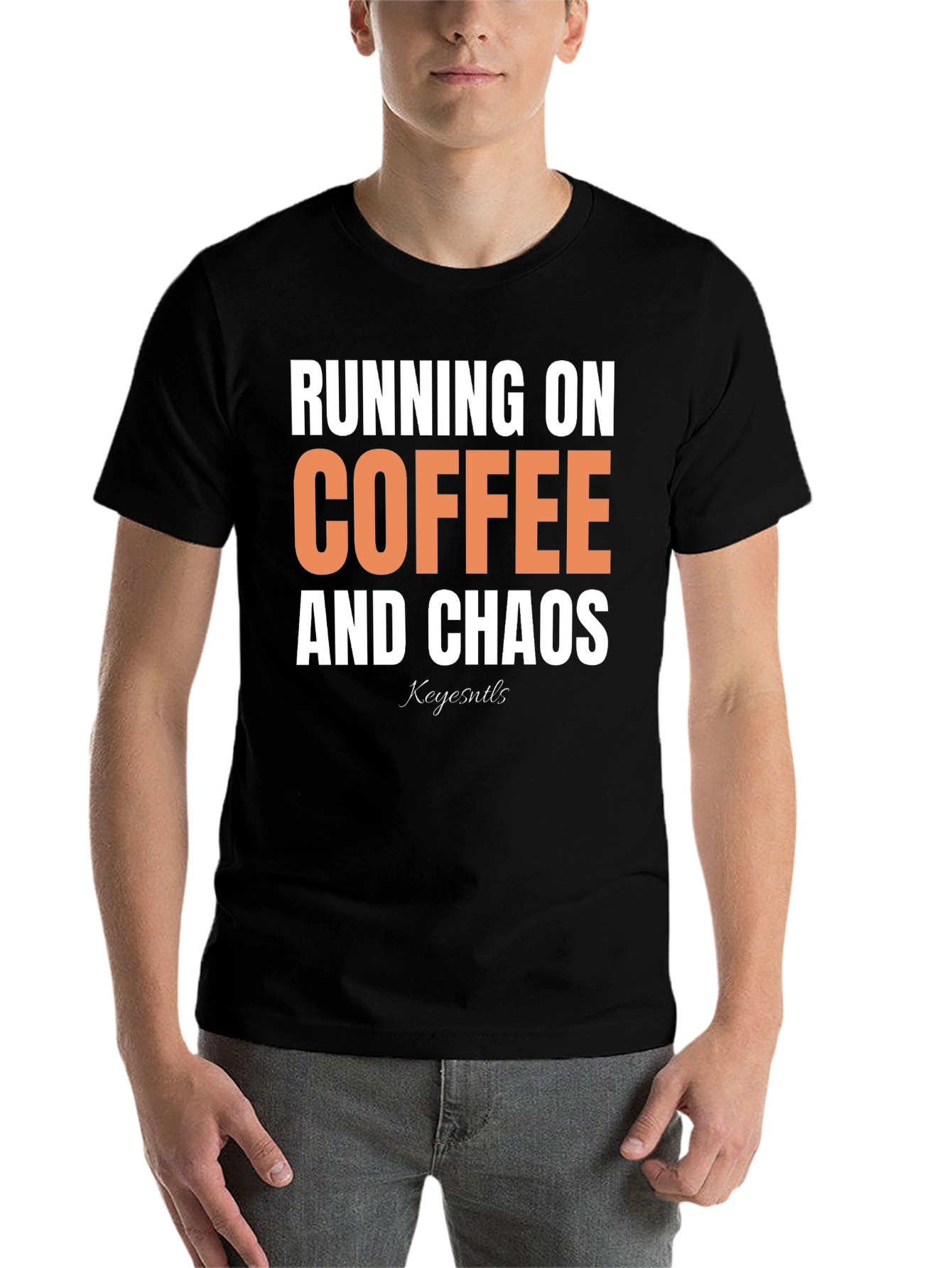 Black Running on Coffee and Chaos Graphic Tee view 7