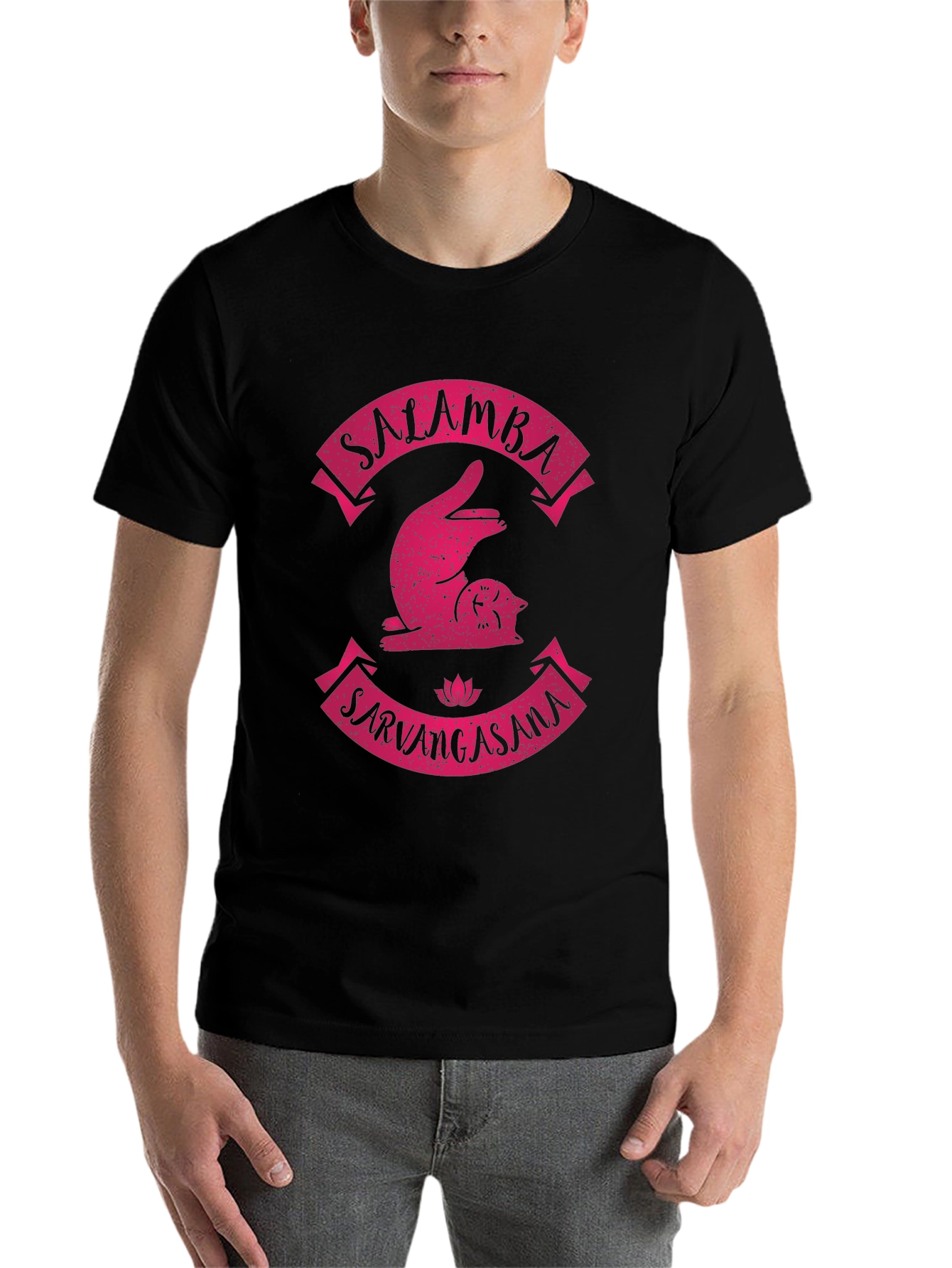 Black Salamba Sarvangasana Yoga T-Shirt view 7