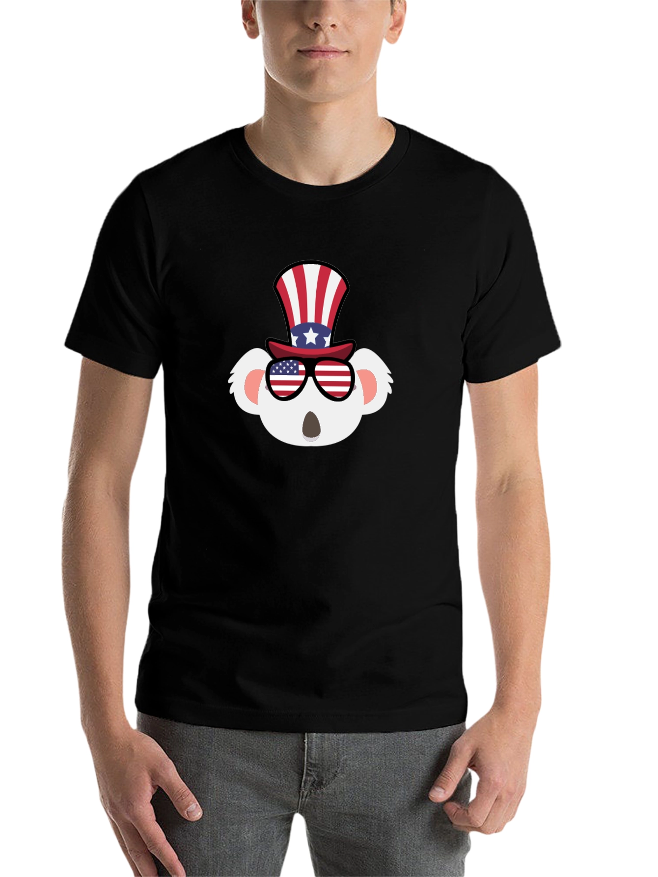 Black Patriotic Koala T-Shirt - USA Pride! view 7