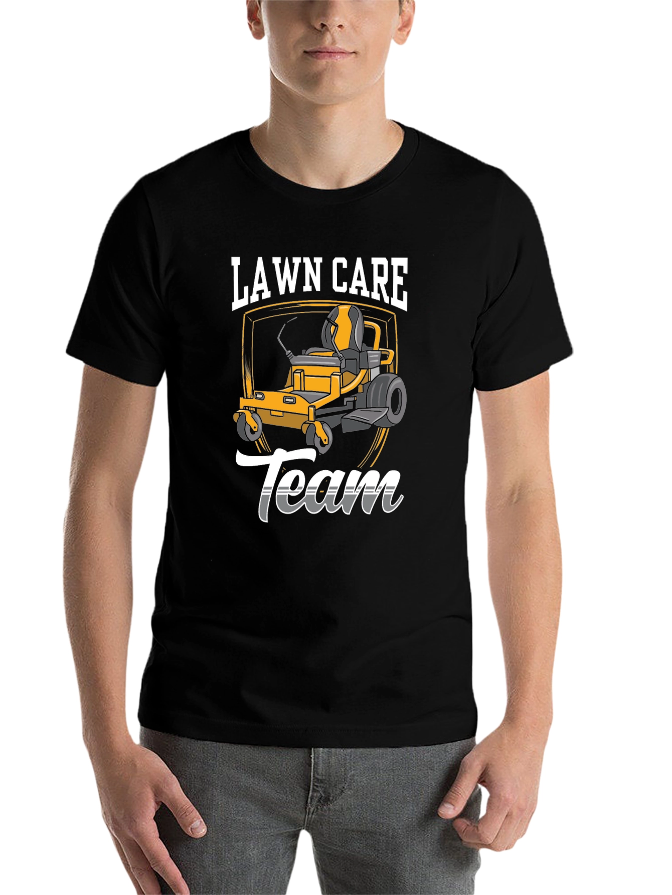 Black Lawn Care Team Graphic Tee - Black Cotton Blend T-Shirt view 7
