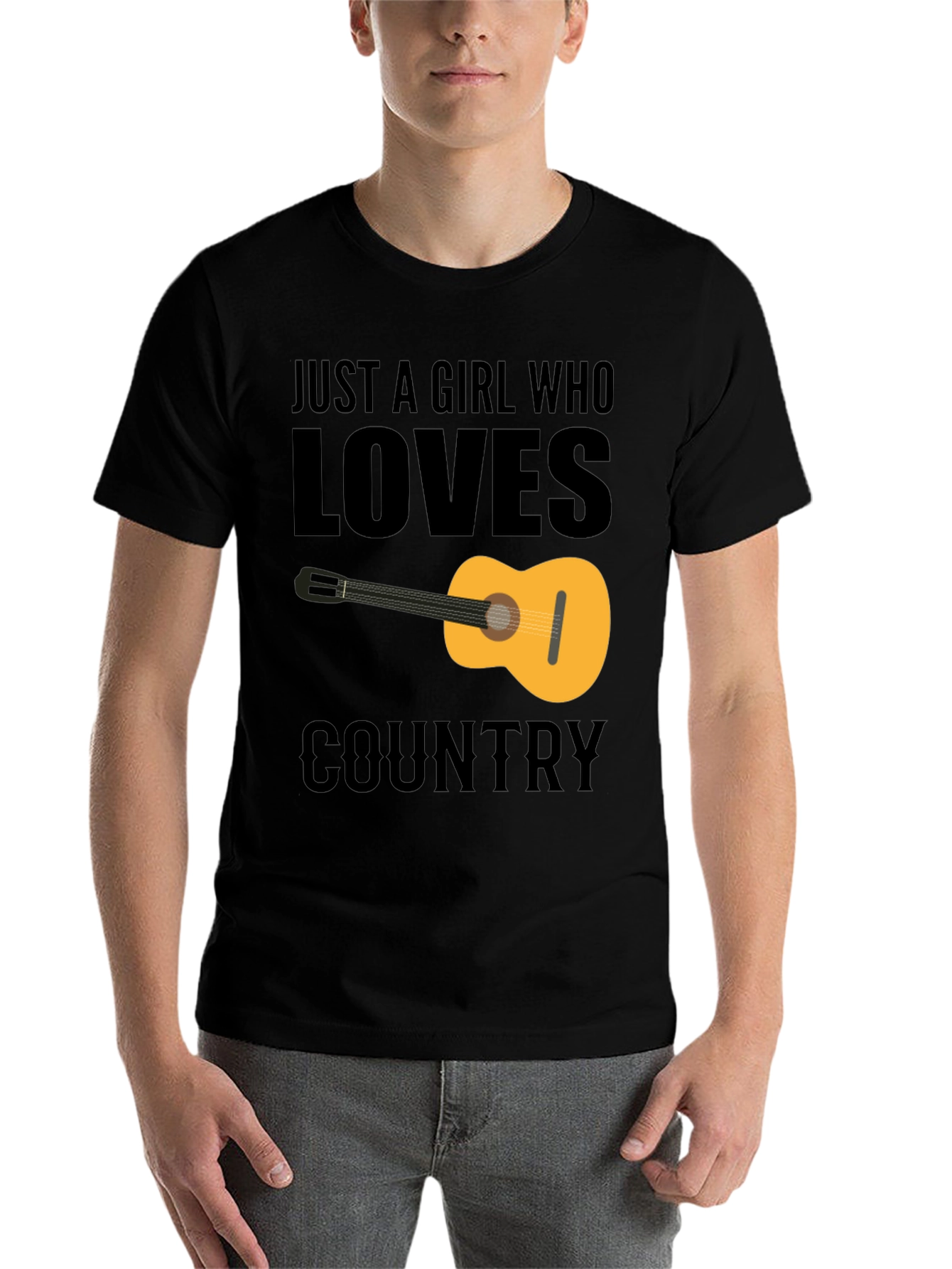 Black Country Music Guitar Graphic Tee view 7